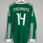 Shop 2011/12 MEXICO CHICHARITO #14 *SQUAD SIGNED* L/S HOME SHIRT (XL) ADIDAS, classic football shirts, vintage football shirts & retro soccer jerseys at Cult Kits