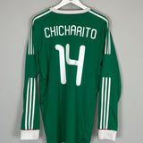 Shop 2011/12 MEXICO CHICHARITO #14 *SQUAD SIGNED* L/S HOME SHIRT (XL) ADIDAS, classic football shirts, vintage football shirts & retro soccer jerseys at Cult Kits