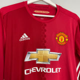 2016/17 MANCHESTER UNITED ROONEY #10 L/S HOME SHIRT (L) ADIDAS