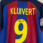 Shop 2003/04 BARCELONA KLUIVERT #9 HOME SHIRT (M) NIKE, classic football shirts, vintage football shirts & retro soccer jerseys at Cult Kits