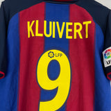 Shop 2003/04 BARCELONA KLUIVERT #9 HOME SHIRT (M) NIKE, classic football shirts, vintage football shirts & retro soccer jerseys at Cult Kits