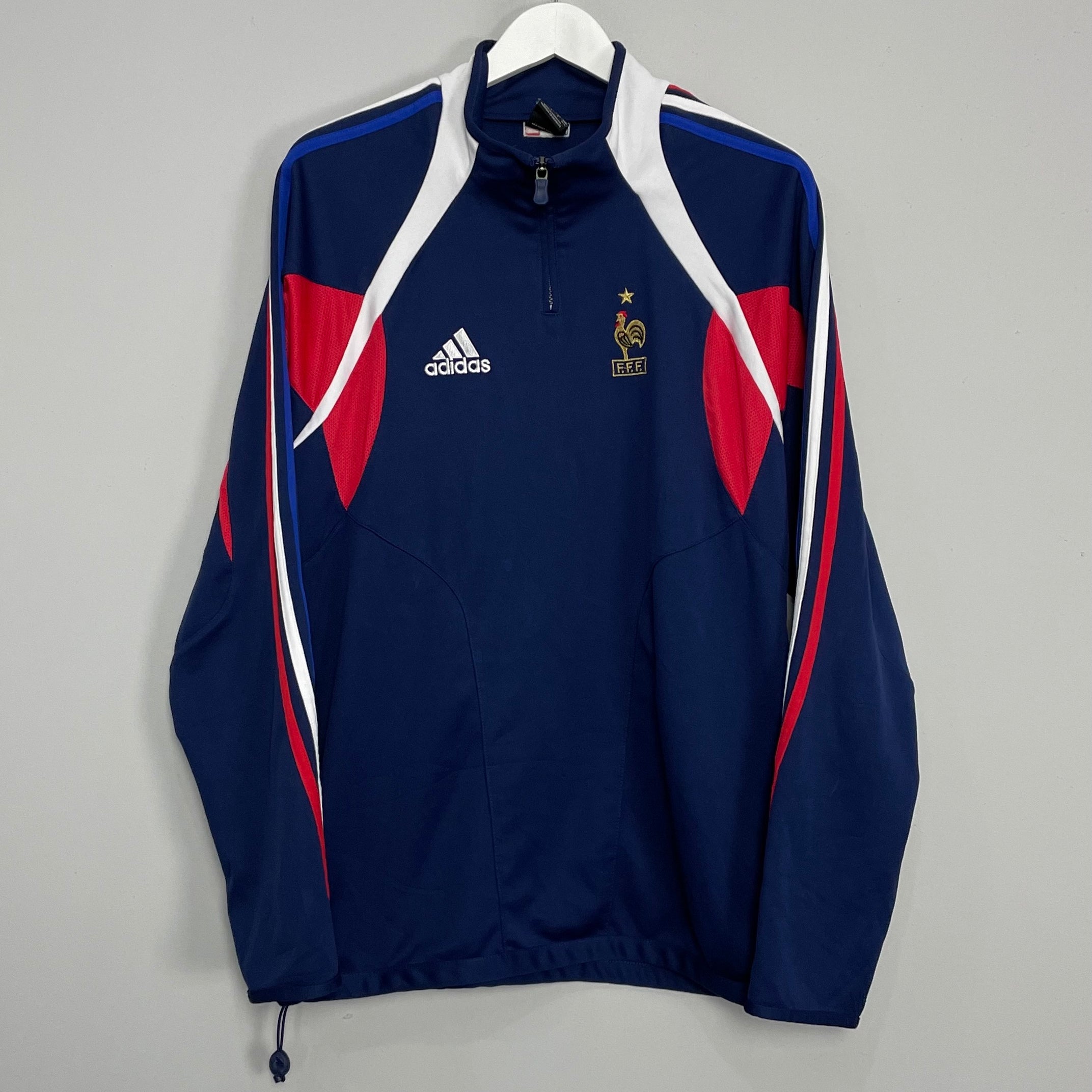 Shop 2002/03 FRANCE 1/4 ZIP TRACKSUIT TOP (M) ADIDAS, classic football shirts, vintage football shirts & retro soccer jerseys at Cult Kits