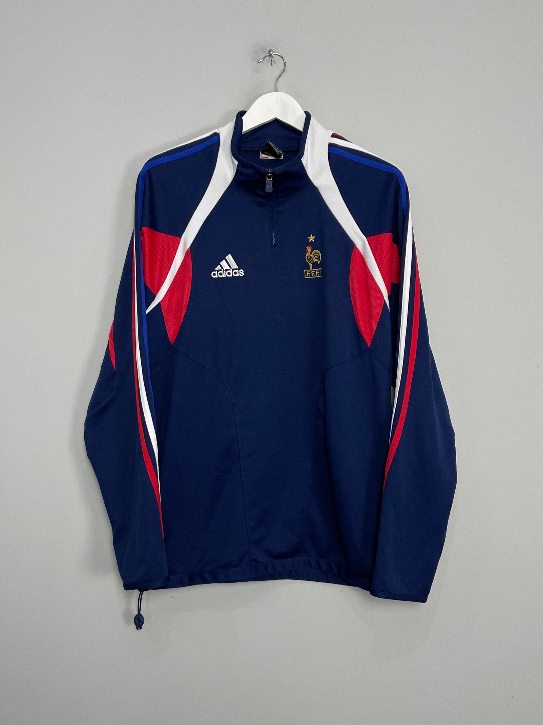 Shop 2002/03 FRANCE 1/4 ZIP TRACKSUIT TOP (M) ADIDAS, classic football shirts, vintage football shirts & retro soccer jerseys at Cult Kits