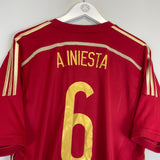 2013/15 SPAIN A.INIESTA #6 HOME SHIRT (XL) ADIDAS
