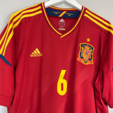 Shop 2012/13 SPAIN A.INIESTA #6 HOME SHIRT (XXL) ADIDAS, classic football shirts, vintage football shirts & retro soccer jerseys at Cult Kits
