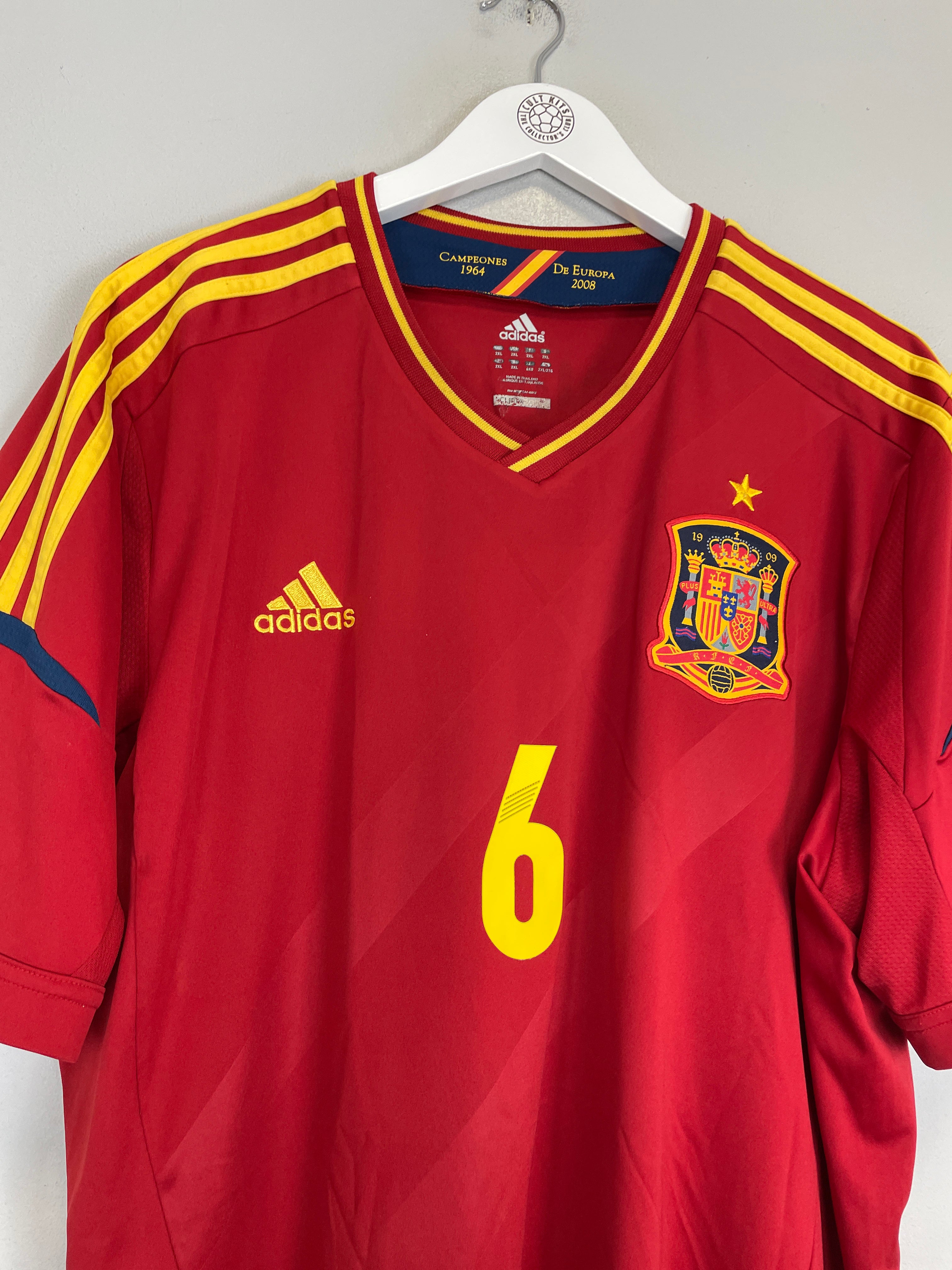 Shop 2012/13 SPAIN A.INIESTA #6 HOME SHIRT (XXL) ADIDAS, classic football shirts, vintage football shirts & retro soccer jerseys at Cult Kits