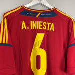 Shop 2012/13 SPAIN A.INIESTA #6 HOME SHIRT (XXL) ADIDAS, classic football shirts, vintage football shirts & retro soccer jerseys at Cult Kits