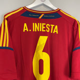 Shop 2012/13 SPAIN A.INIESTA #6 HOME SHIRT (XXL) ADIDAS, classic football shirts, vintage football shirts & retro soccer jerseys at Cult Kits