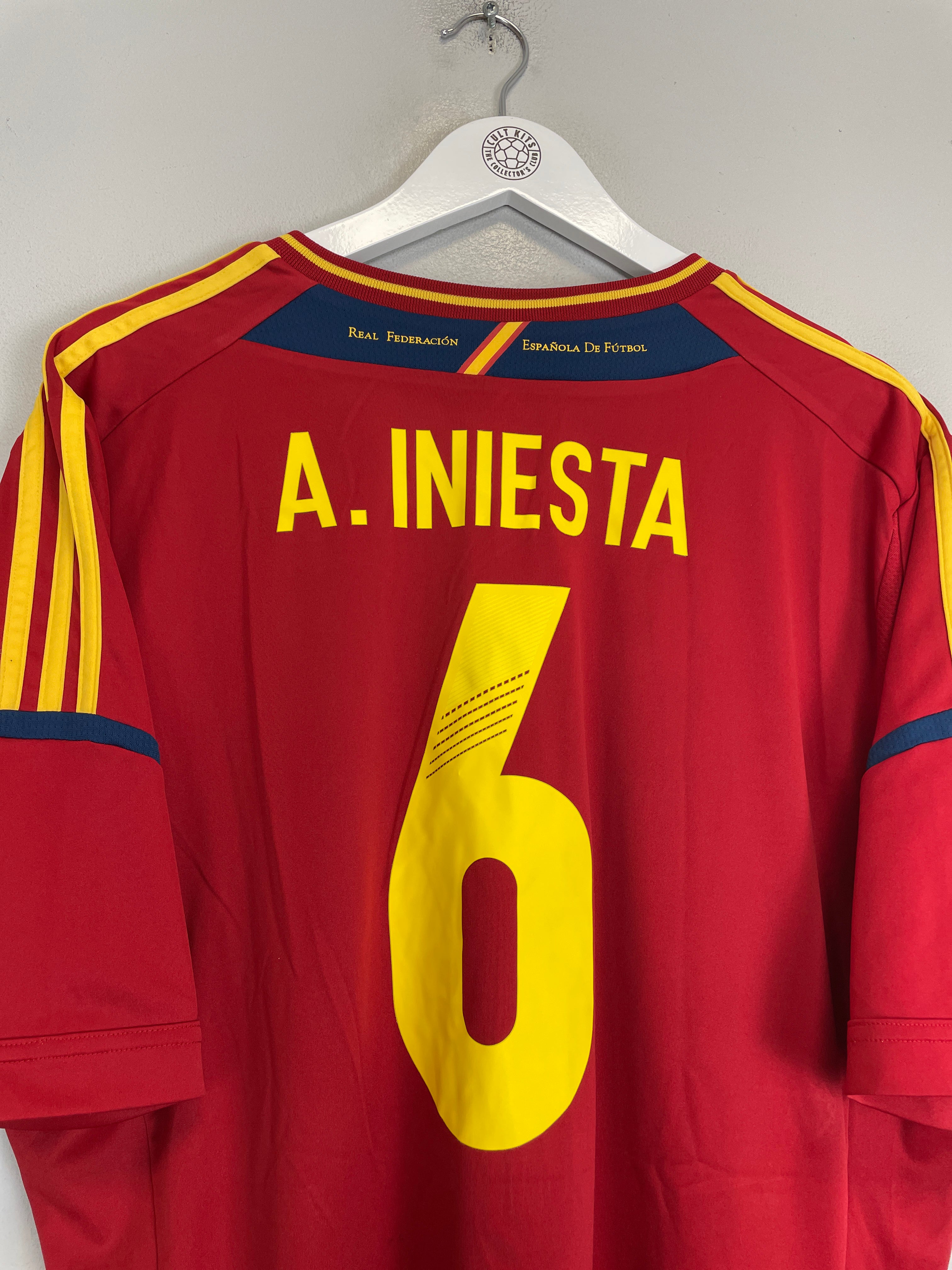 Shop 2012/13 SPAIN A.INIESTA #6 HOME SHIRT (XXL) ADIDAS, classic football shirts, vintage football shirts & retro soccer jerseys at Cult Kits