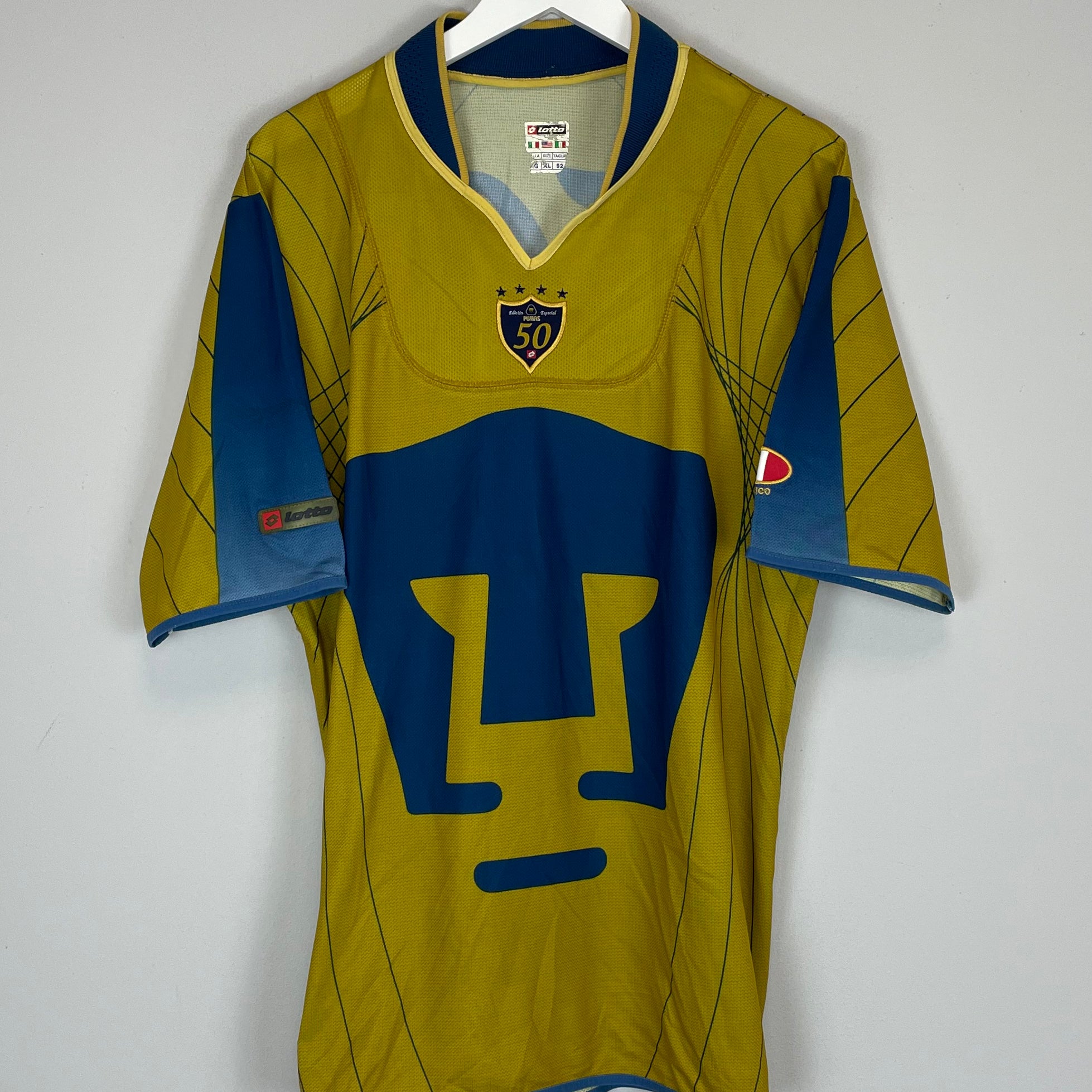 Shop 2003/04 UNAM PUMAS *50 YEARS* SPECIAL SHIRT (XL) LOTTO, classic football shirts, vintage football shirts & retro soccer jerseys at Cult Kits