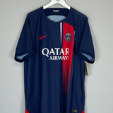 Shop 2023/24 PSG *BNWT* AUTHENTIC HOME SHIRT (XL) NIKE, classic football shirts, vintage football shirts & retro soccer jerseys at Cult Kits