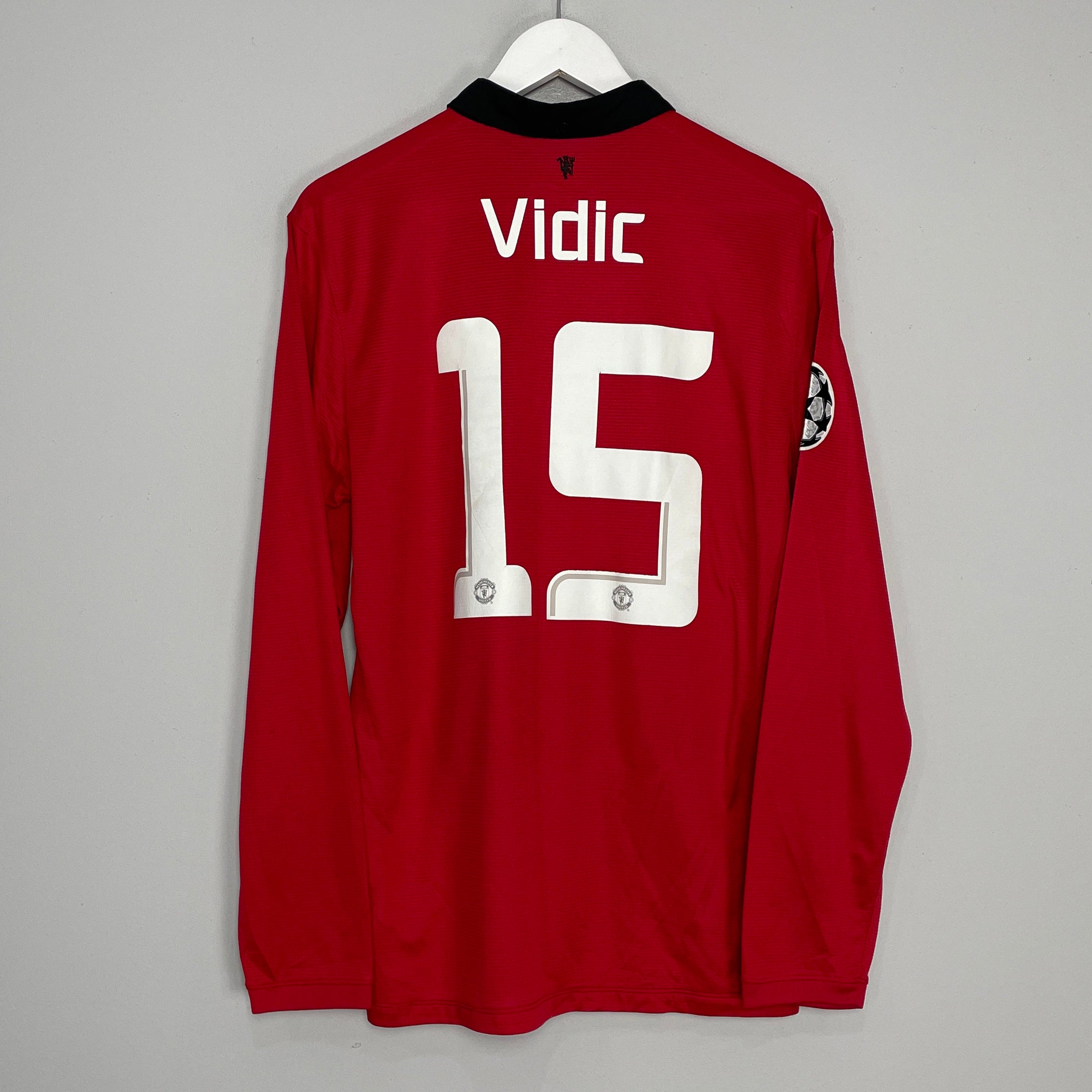 Shop 2013/14 MANCHESTER UNITED VIDIC #15 L/S C/L HOME SHIRT (L) NIKE, classic football shirts, vintage football shirts & retro soccer jerseys at Cult Kits