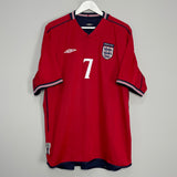 Shop 2002/04 ENGLAND BECKHAM #7 AWAY SHIRT (XL) UMBRO, classic football shirts, vintage football shirts & retro soccer jerseys at Cult Kits