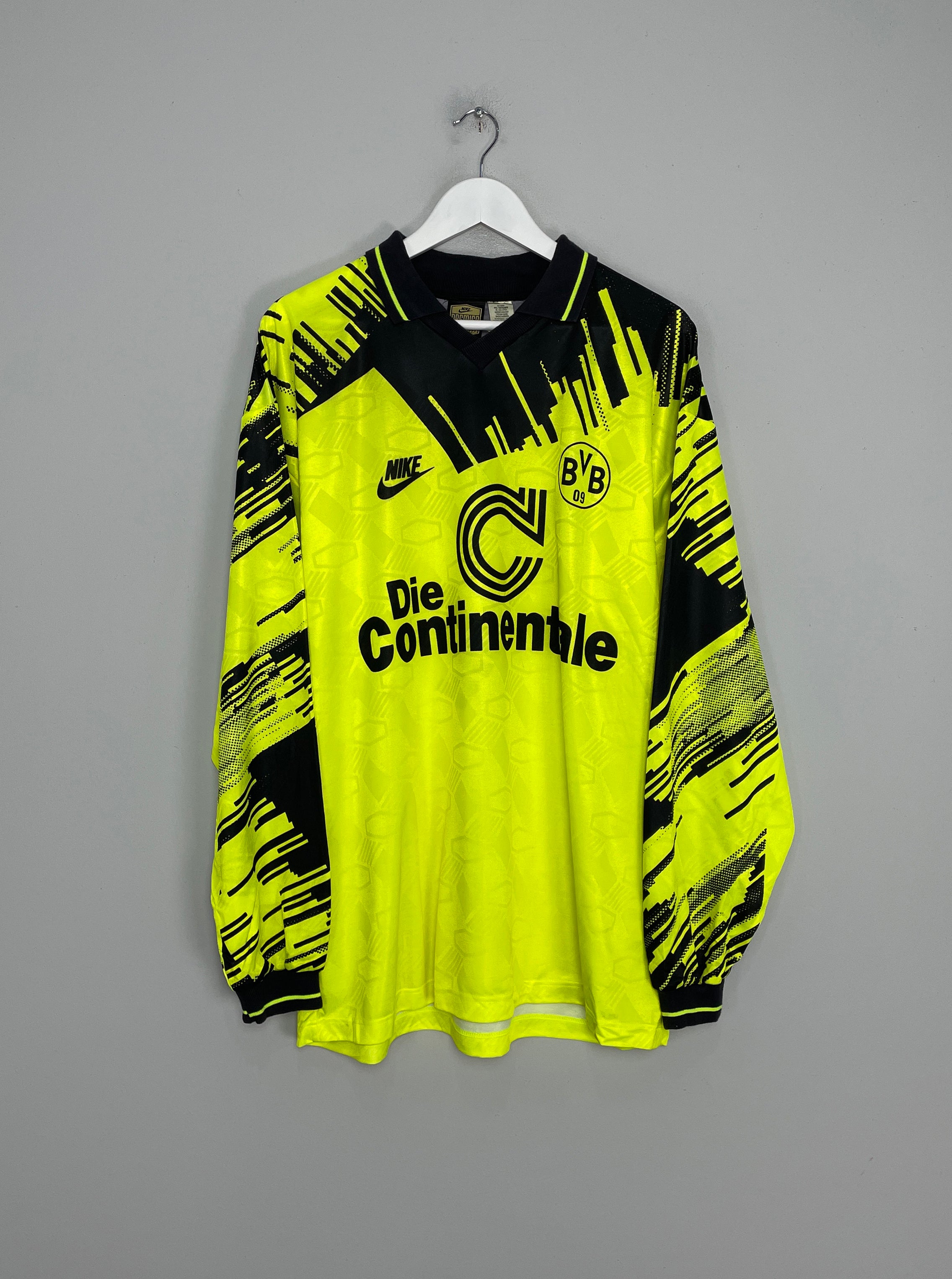 Shop 1993/94 DORTMUND L/S HOME SHIRT (XXL) NIKE, classic football shirts, vintage football shirts & retro soccer jerseys at Cult Kits