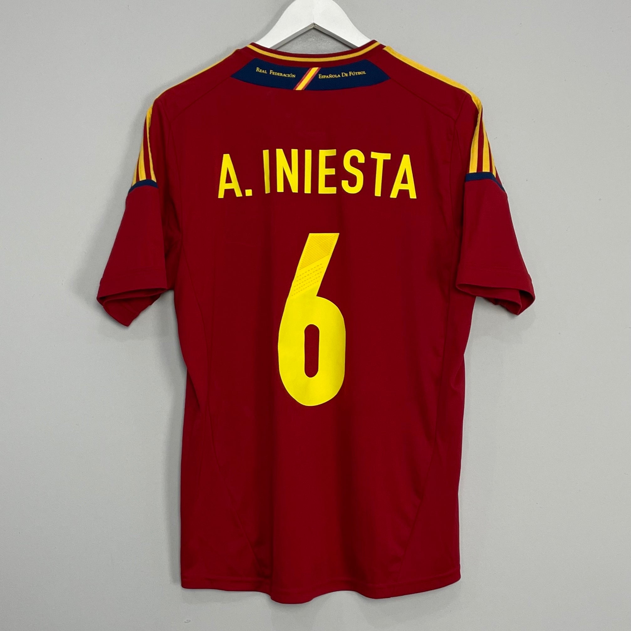 Shop 2011/12 SPAIN INIESTA #6 HOME SHIRT (L) ADIDAS, classic football shirts, vintage football shirts & retro soccer jerseys at Cult Kits