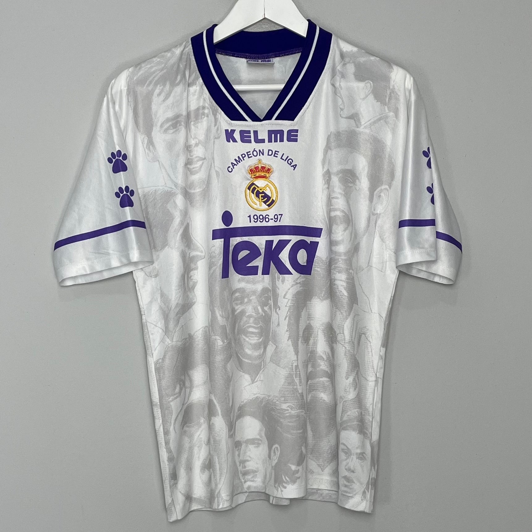 Shop 1997/98 REAL MADRID 'CAMPEON' DE LIGA' SPECIAL SHIRT (S) KELME, classic football shirts, vintage football shirts & retro soccer jerseys at Cult Kits