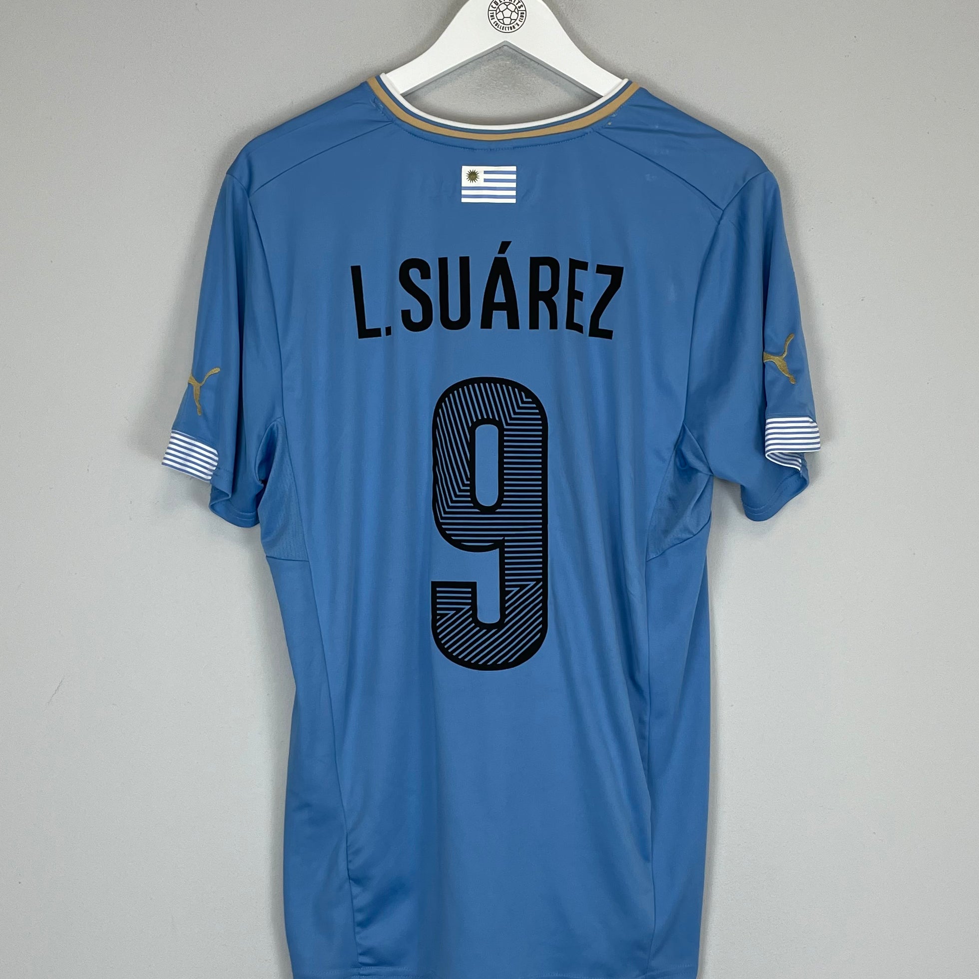 Shop 2014/15 URUGUAY SUAREZ #9 HOME SHIRT (L) PUMA, classic football shirts, vintage football shirts & retro soccer jerseys at Cult Kits