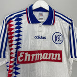 Shop 1995/96 KARLSRUHE HOME SHIRT (M) ADIDAS, classic football shirts, vintage football shirts & retro soccer jerseys at Cult Kits