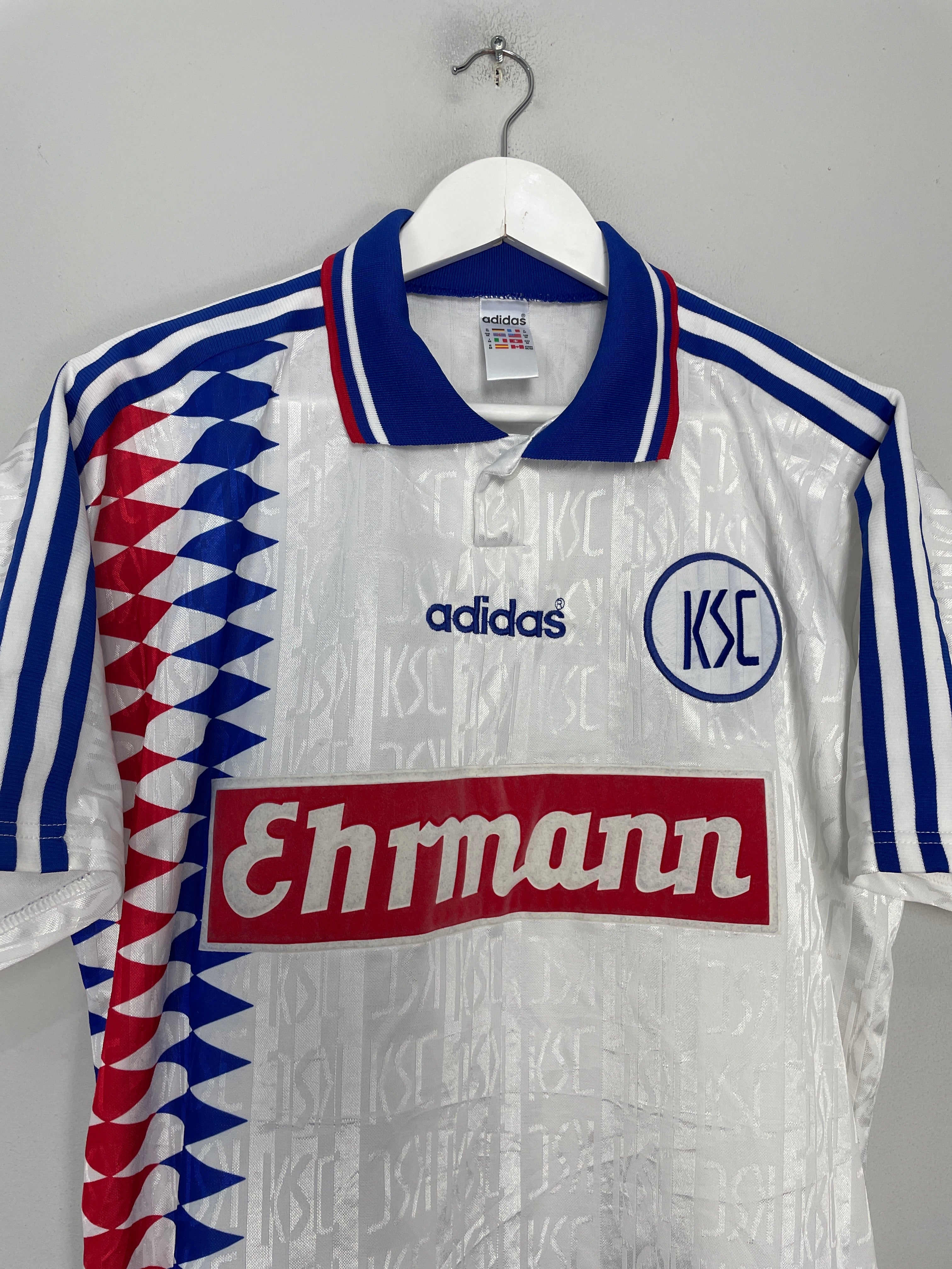 Shop 1995/96 KARLSRUHE HOME SHIRT (M) ADIDAS, classic football shirts, vintage football shirts & retro soccer jerseys at Cult Kits