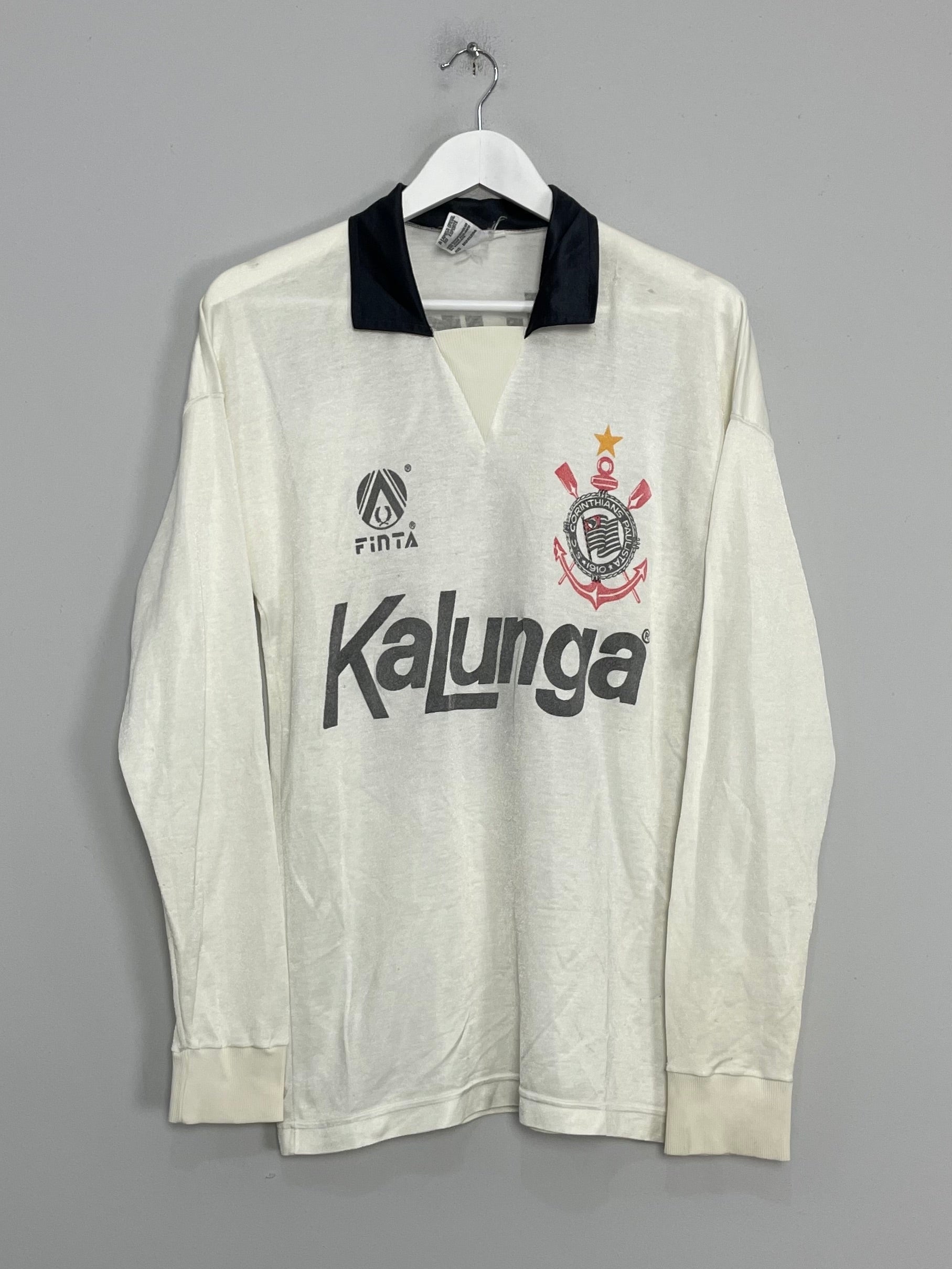 Shop 1990/92 CORINTHIANS #10 L/S HOME SHIRT (M) FINTA, classic football shirts, vintage football shirts & retro soccer jerseys at Cult Kits