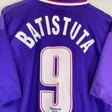 Shop 1996/97 FIORENTINA BATISTUTA #9 HOME SHIRT (XL) REEBOK, classic football shirts, vintage football shirts & retro soccer jerseys at Cult Kits