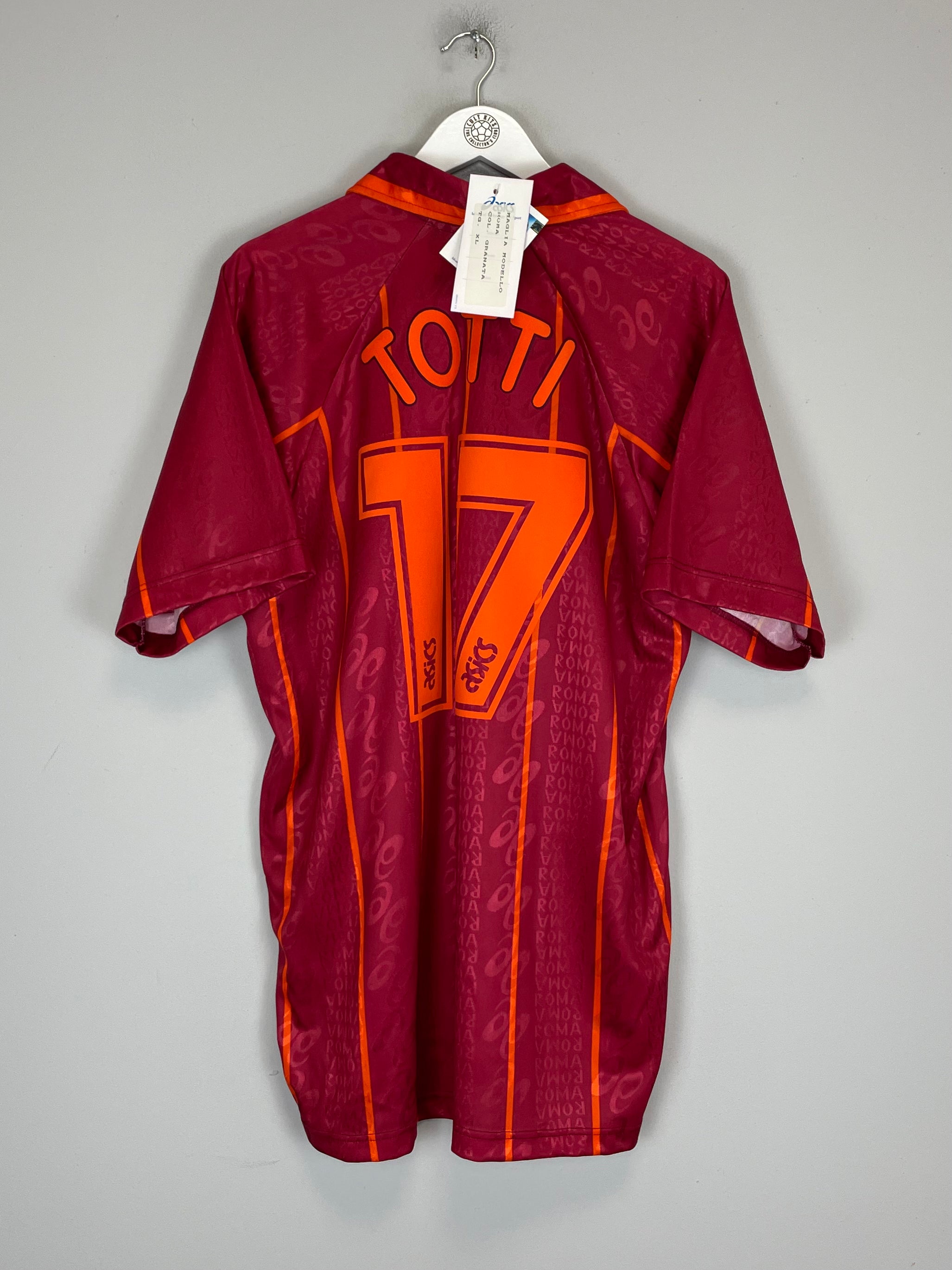 Shop 1996/97 ROMA TOTTI #17 *BNWT* HOME SHIRT (XL) ASICS, classic football shirts, vintage football shirts & retro soccer jerseys at Cult Kits