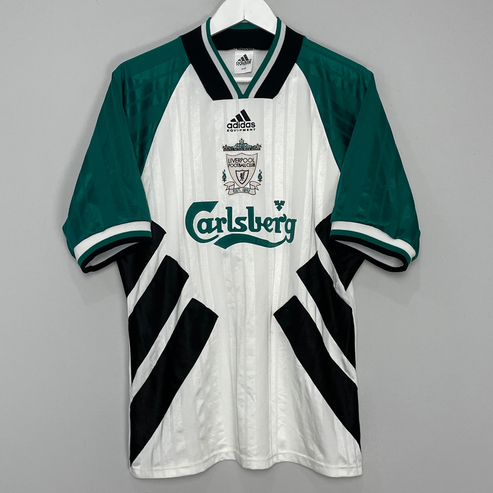 Shop 1993/95 LIVERPOOL AWAY SHIRT (M) ADIDAS, classic football shirts, vintage football shirts & retro soccer jerseys at Cult Kits