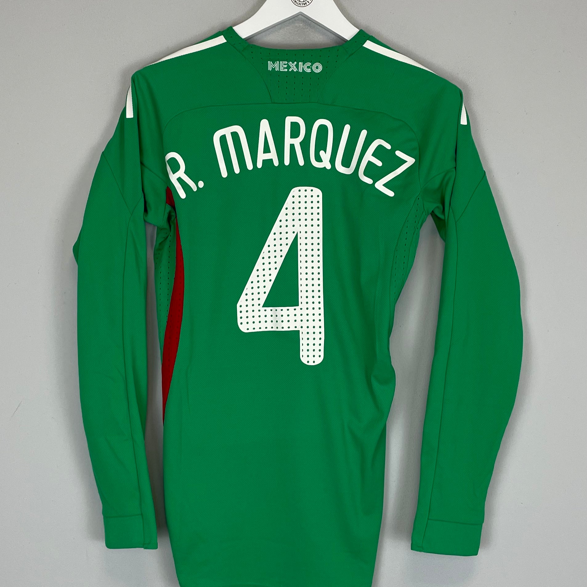 Shop 2008/10 MEXICO MARQUEZ #4 L/S HOME SHIRT (S) ADIDAS, classic football shirts, vintage football shirts & retro soccer jerseys at Cult Kits