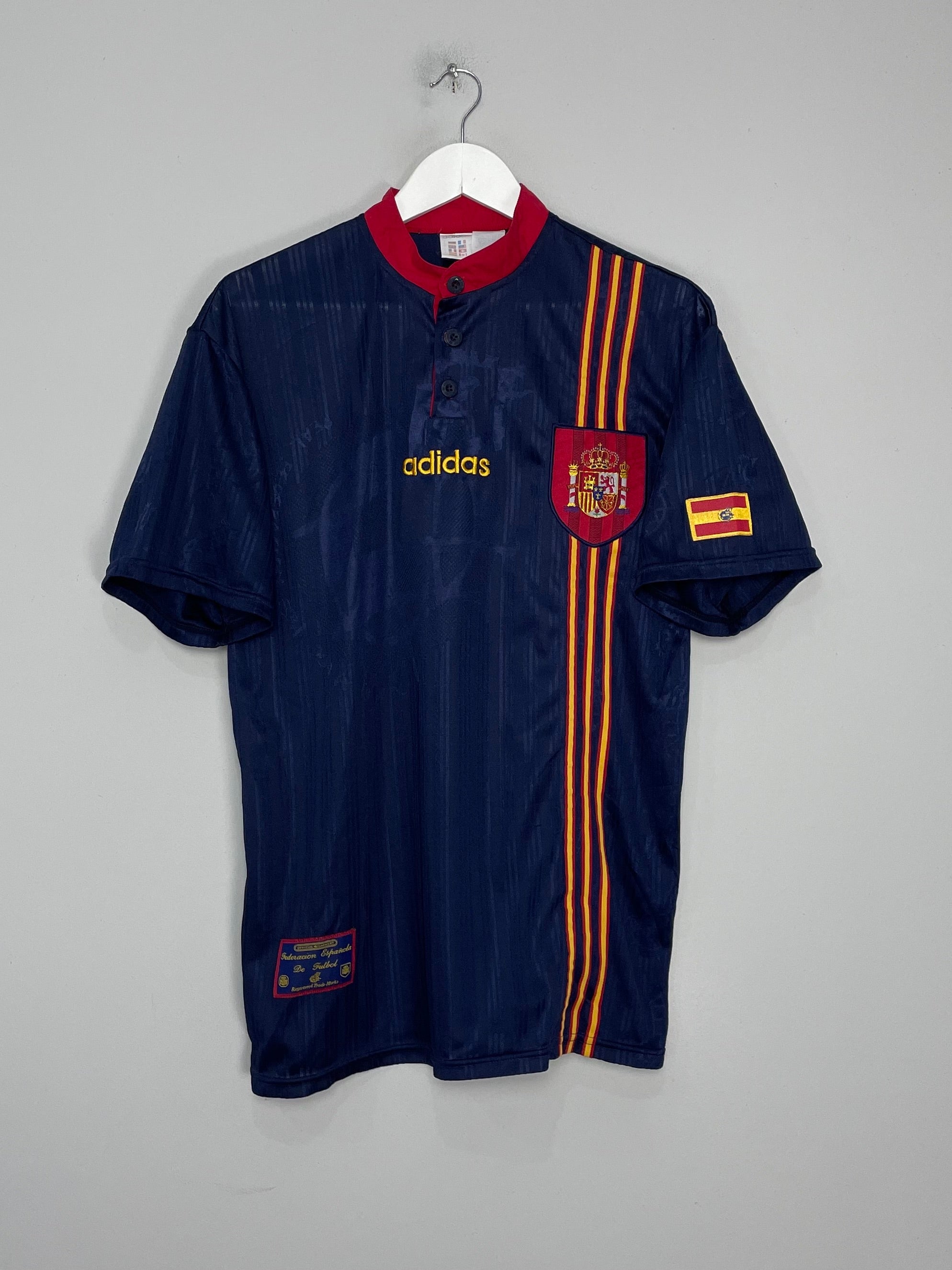 Shop 1996/98 SPAIN AWAY SHIRT (L) ADIDAS, classic football shirts, vintage football shirts & retro soccer jerseys at Cult Kits