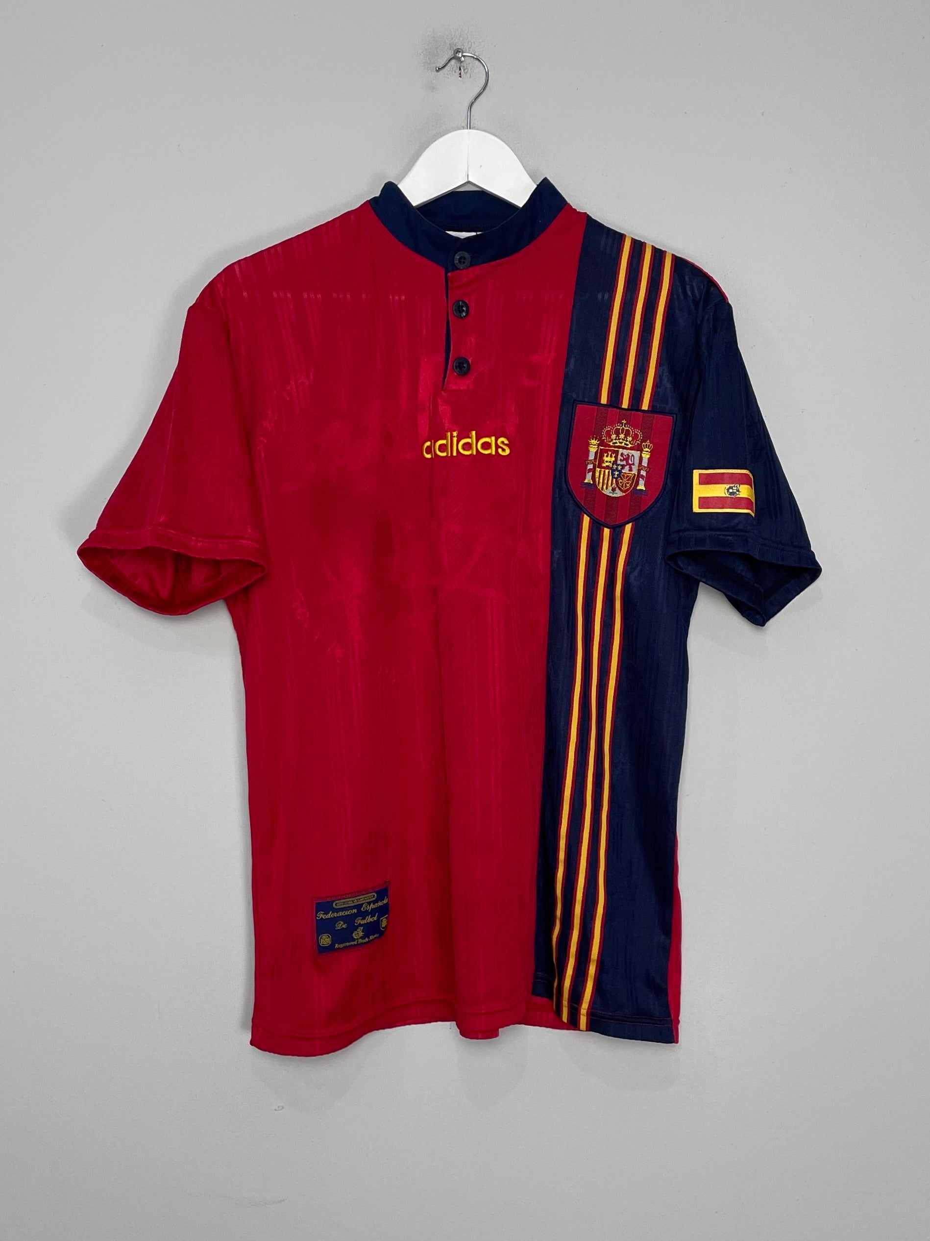 Shop 1996/98 SPAIN HOME SHIRT (M) ADIDAS, classic football shirts, vintage football shirts & retro soccer jerseys at Cult Kits