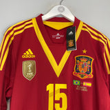 2013 SPAIN RAMOS #15 *BNWT* L/S MATCH ISSUE* HOME SHIRT (XL) ADIDAS