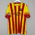 Shop 2013/15 BARCELONA MESSI #10 AWAY SHIRT (XL) NIKE, classic football shirts, vintage football shirts & retro soccer jerseys at Cult Kits