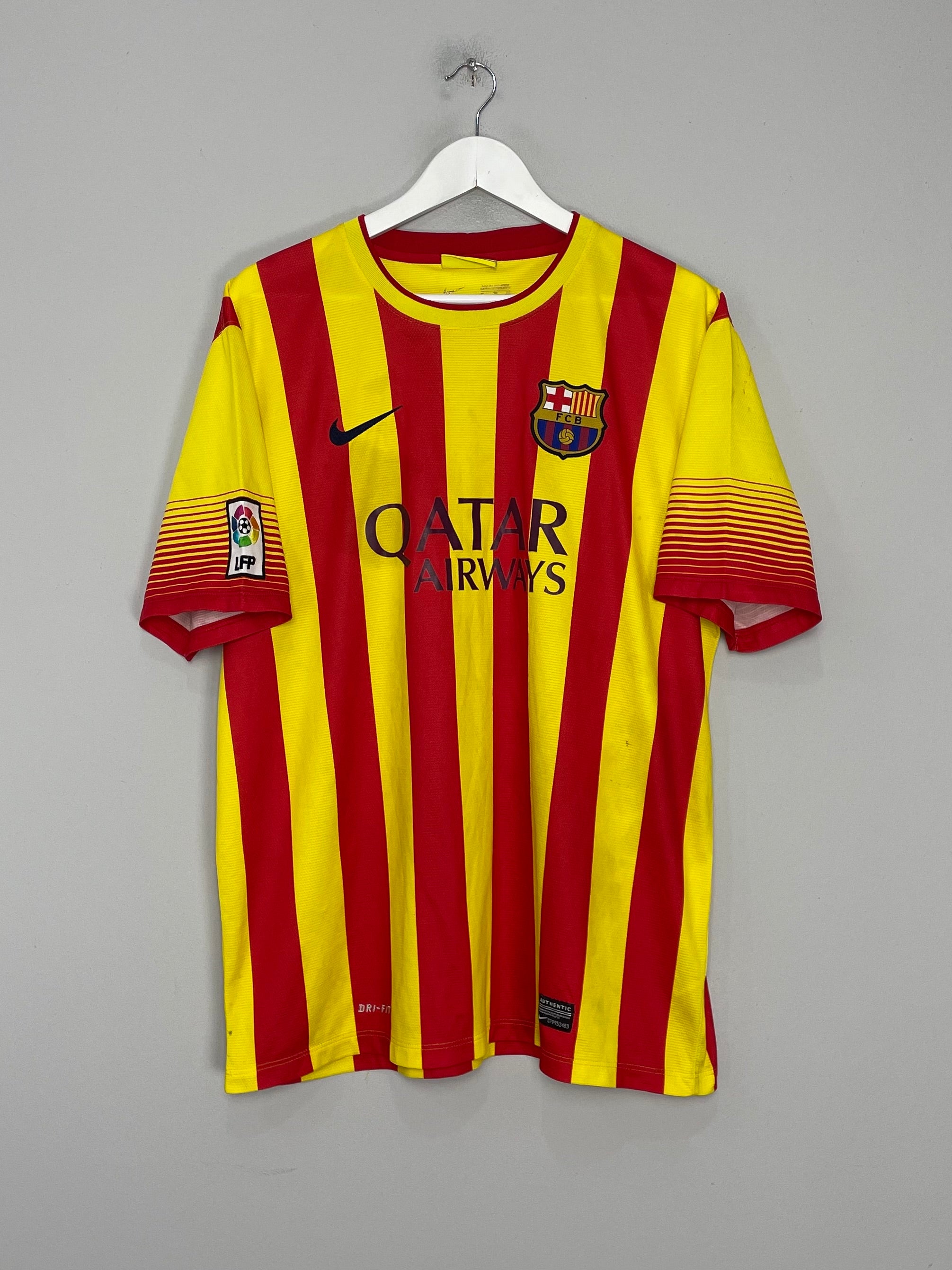 Shop 2013/15 BARCELONA MESSI #10 AWAY SHIRT (XL) NIKE, classic football shirts, vintage football shirts & retro soccer jerseys at Cult Kits