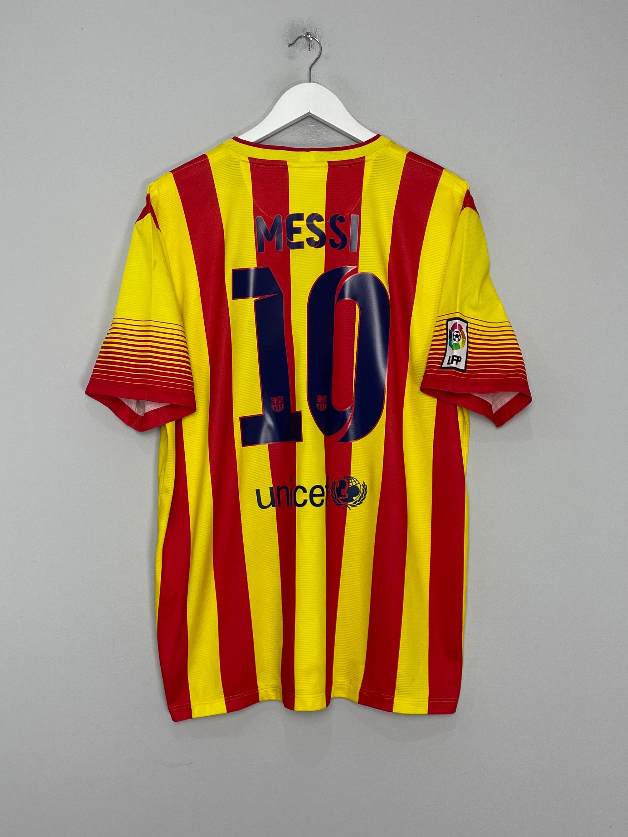 Shop 2013/15 BARCELONA MESSI #10 AWAY SHIRT (XL) NIKE, classic football shirts, vintage football shirts & retro soccer jerseys at Cult Kits