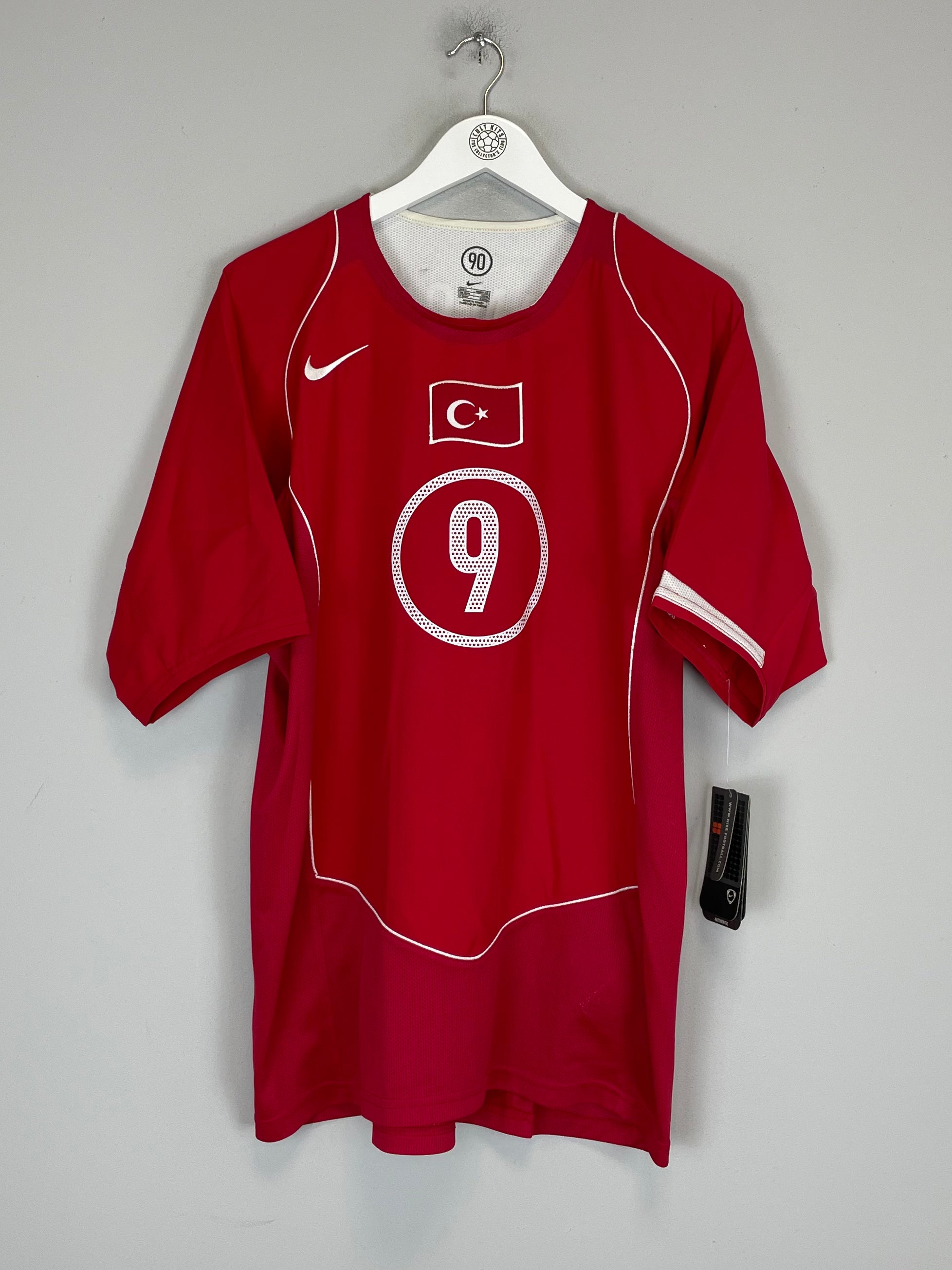 Shop 2004/06 TURKEY HAKAN SUKER #9 *BNWT* HOME SHIRT (L) NIKE, classic football shirts, vintage football shirts & retro soccer jerseys at Cult Kits