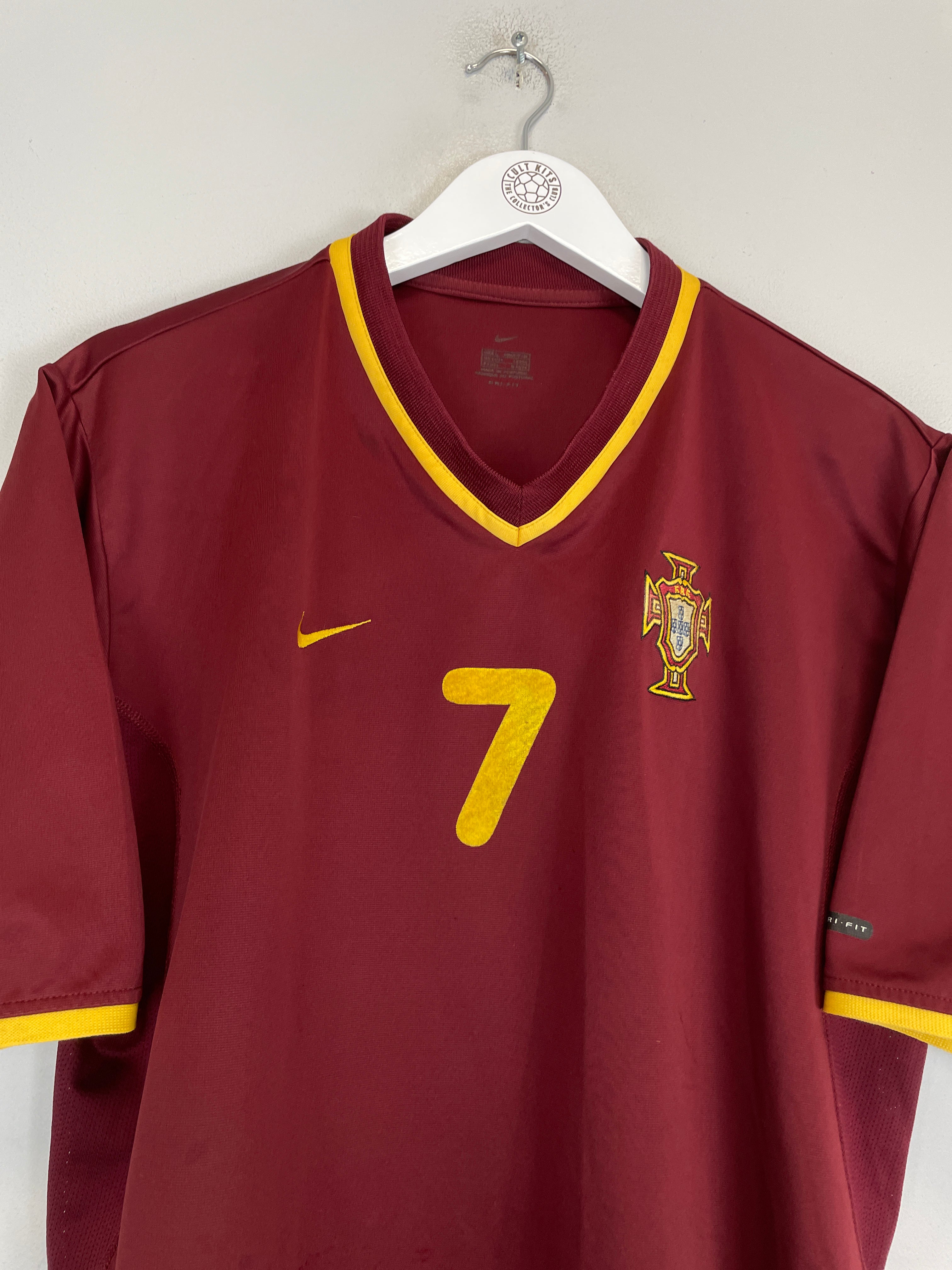 Shop 2000/02 PORTUGAL FIGO #7 HOME SHIRT (L) NIKE, classic football shirts, vintage football shirts & retro soccer jerseys at Cult Kits