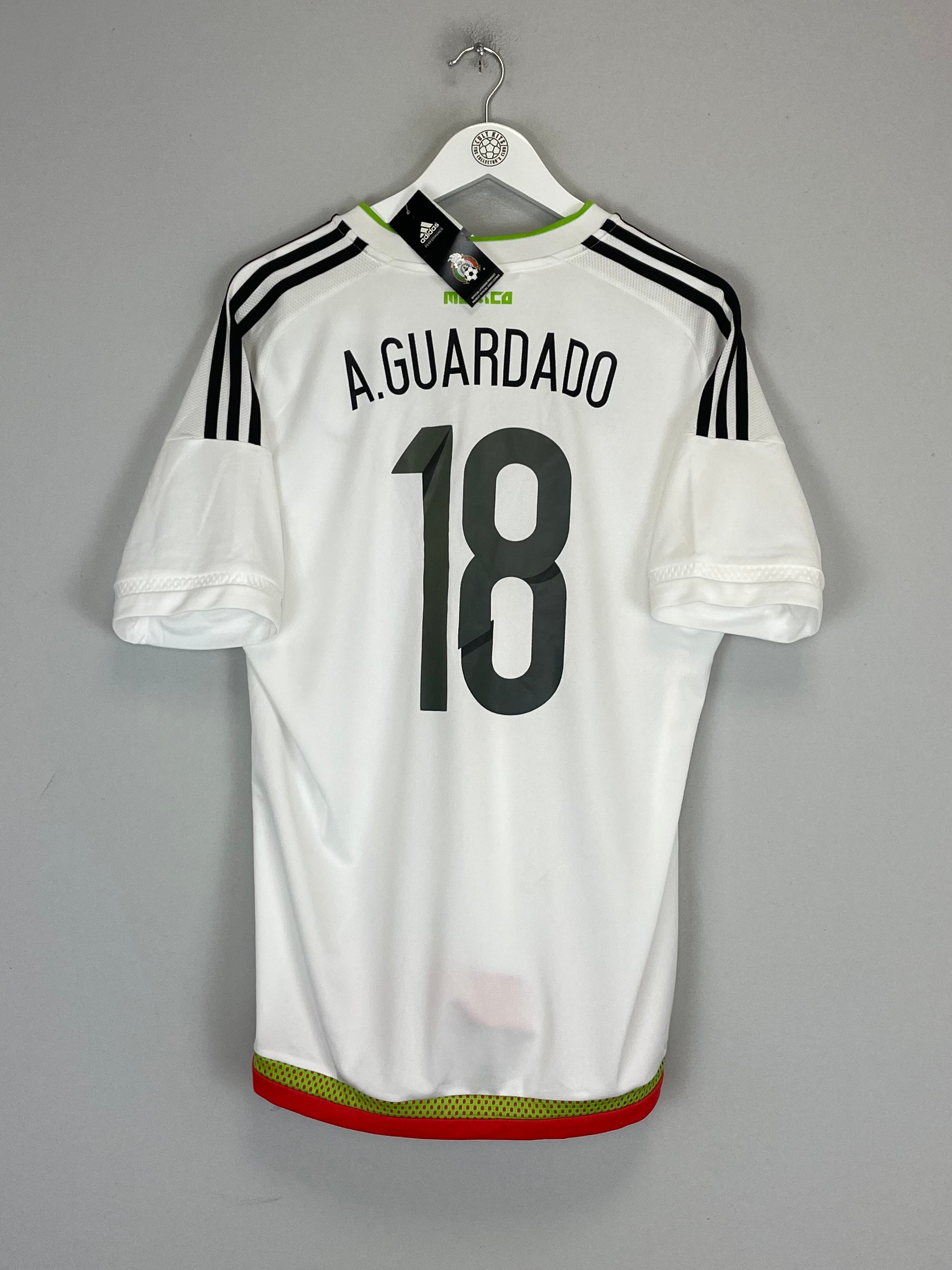 Shop 2015/16 MEXICO GUARDADO #18 *BNWT* AWAY SHIRT (L) ADIDAS, classic football shirts, vintage football shirts & retro soccer jerseys at Cult Kits