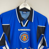1996/98 MANCHESTER UNITED BECKHAM #10 AWAY SHIRT (L) UMBRO
