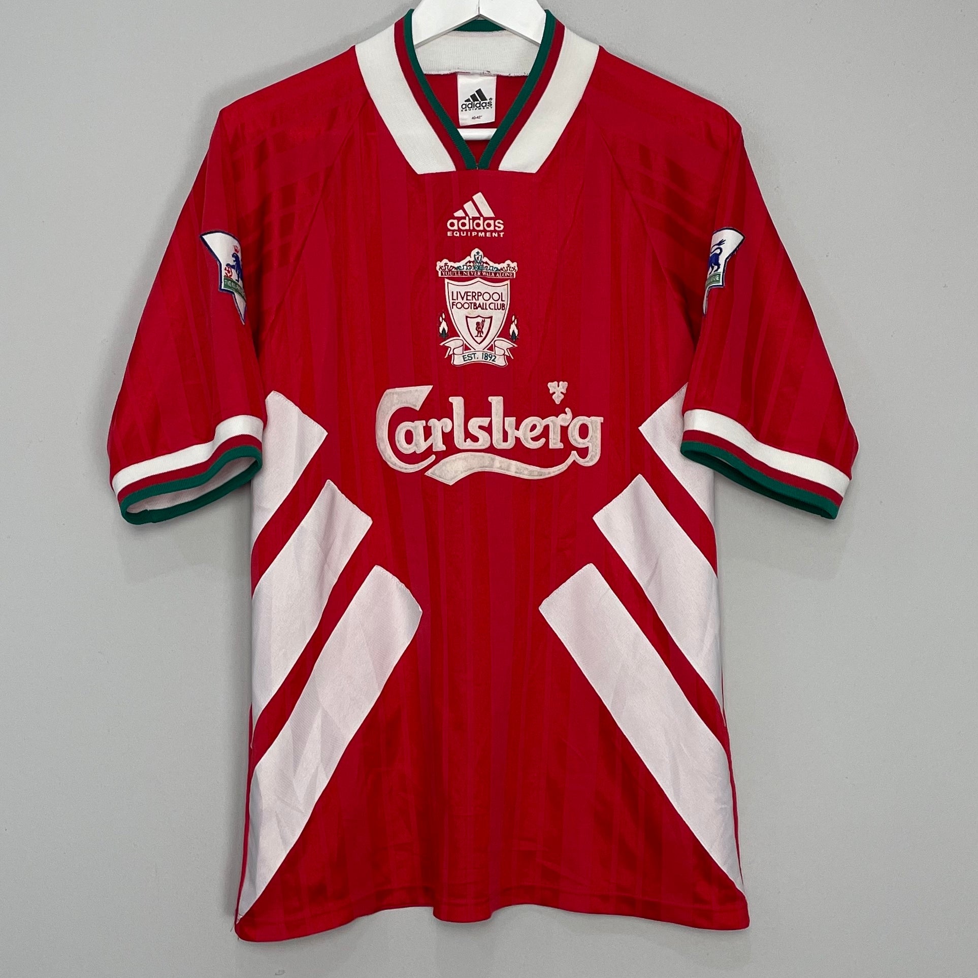 Shop 1993/95 LIVERPOOL HOME SHIRT (M) ADIDAS, classic football shirts, vintage football shirts & retro soccer jerseys at Cult Kits