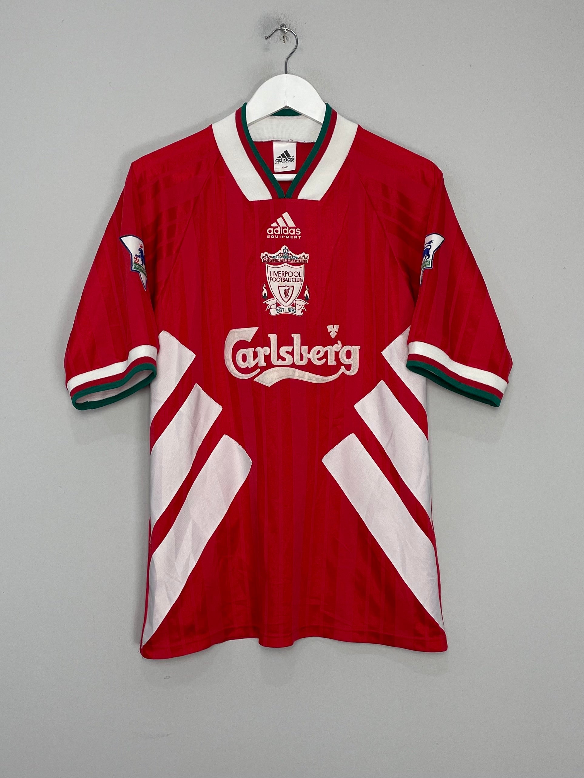 Shop 1993/95 LIVERPOOL HOME SHIRT (M) ADIDAS, classic football shirts, vintage football shirts & retro soccer jerseys at Cult Kits