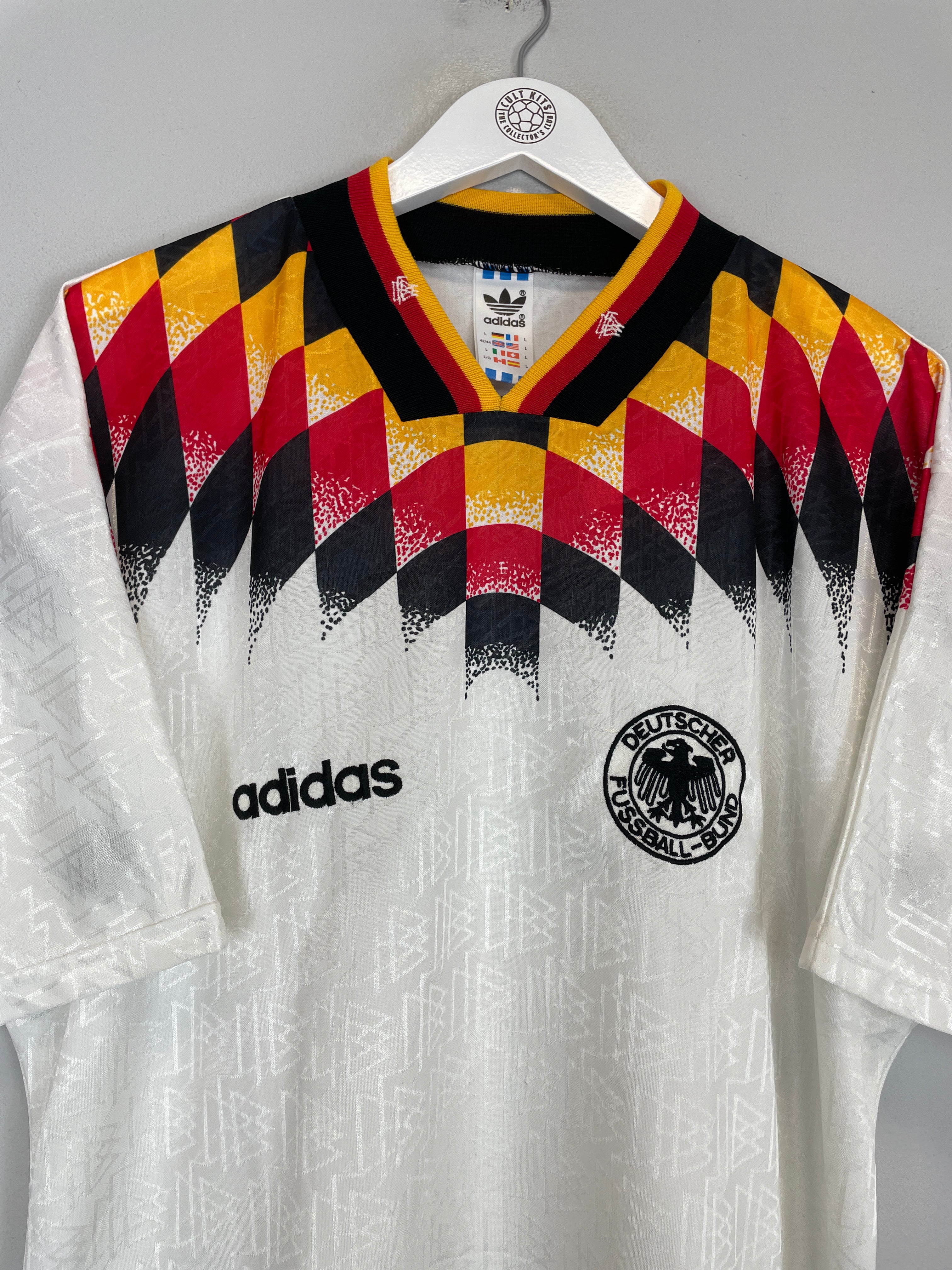 Shop 1994 GERMANY HOME SHIRT (L) ADIDAS, classic football shirts, vintage football shirts & retro soccer jerseys at Cult Kits