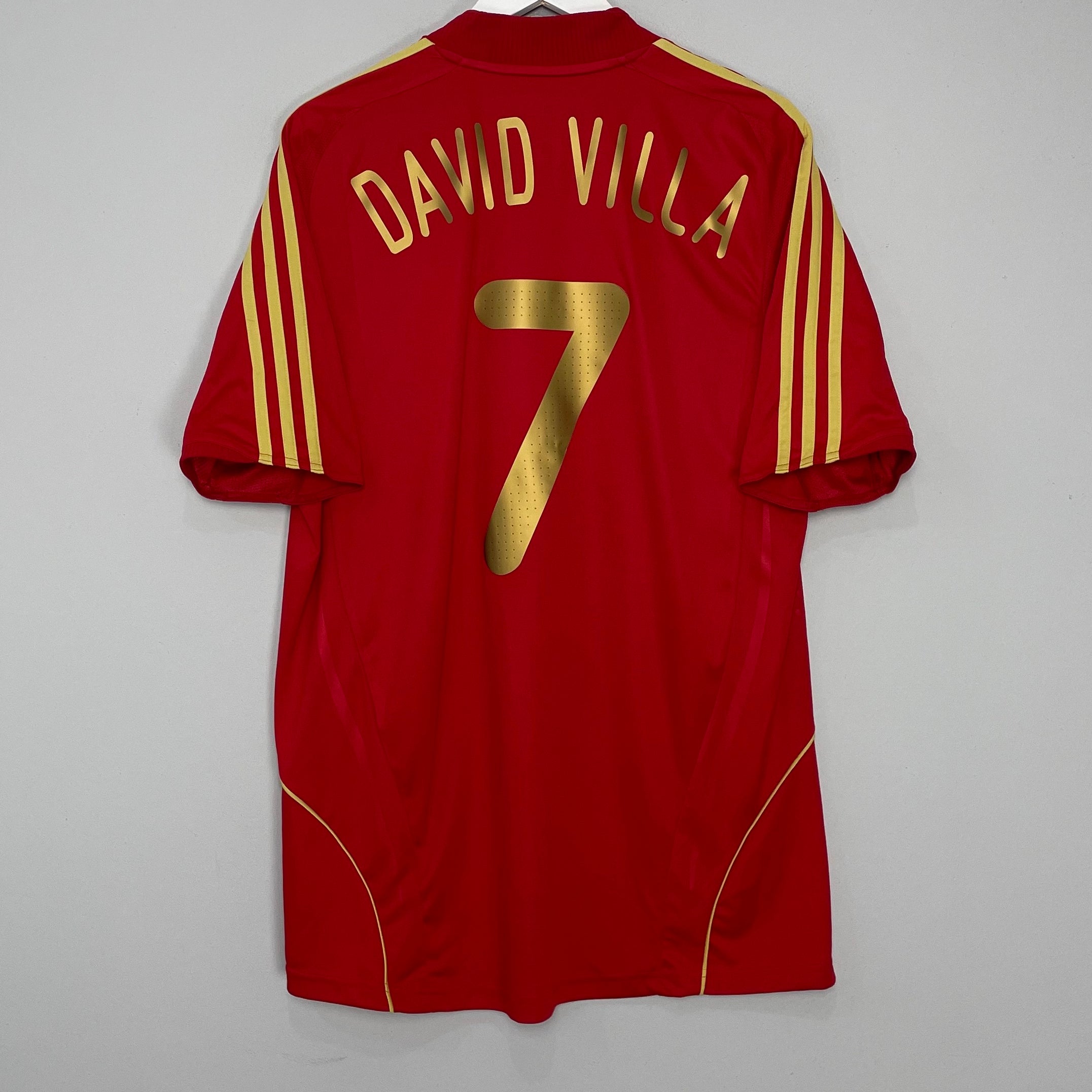 Shop 2008/10 SPAIN DAVID VILLA #7 HOME SHIRT (L) ADIDAS, classic football shirts, vintage football shirts & retro soccer jerseys at Cult Kits