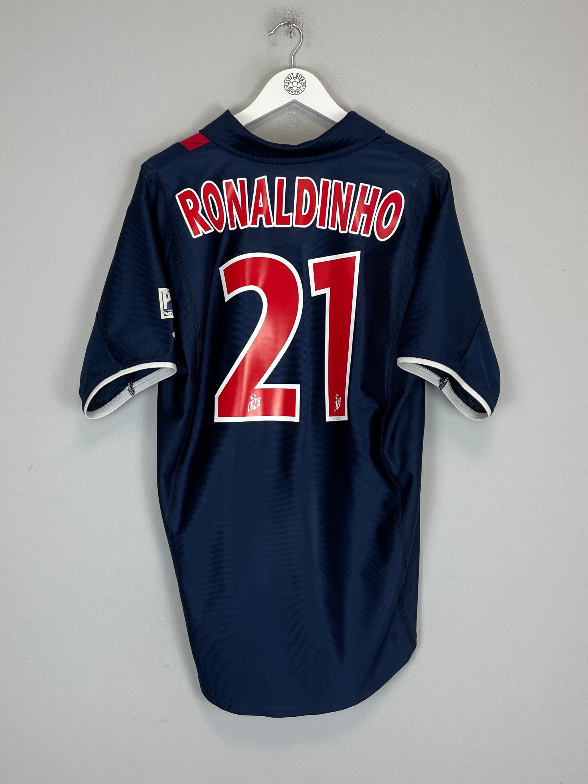 Shop 2001/02 PSG RONALDINHO #21 HOME SHIRT (L) NIKE, classic football shirts, vintage football shirts & retro soccer jerseys at Cult Kits