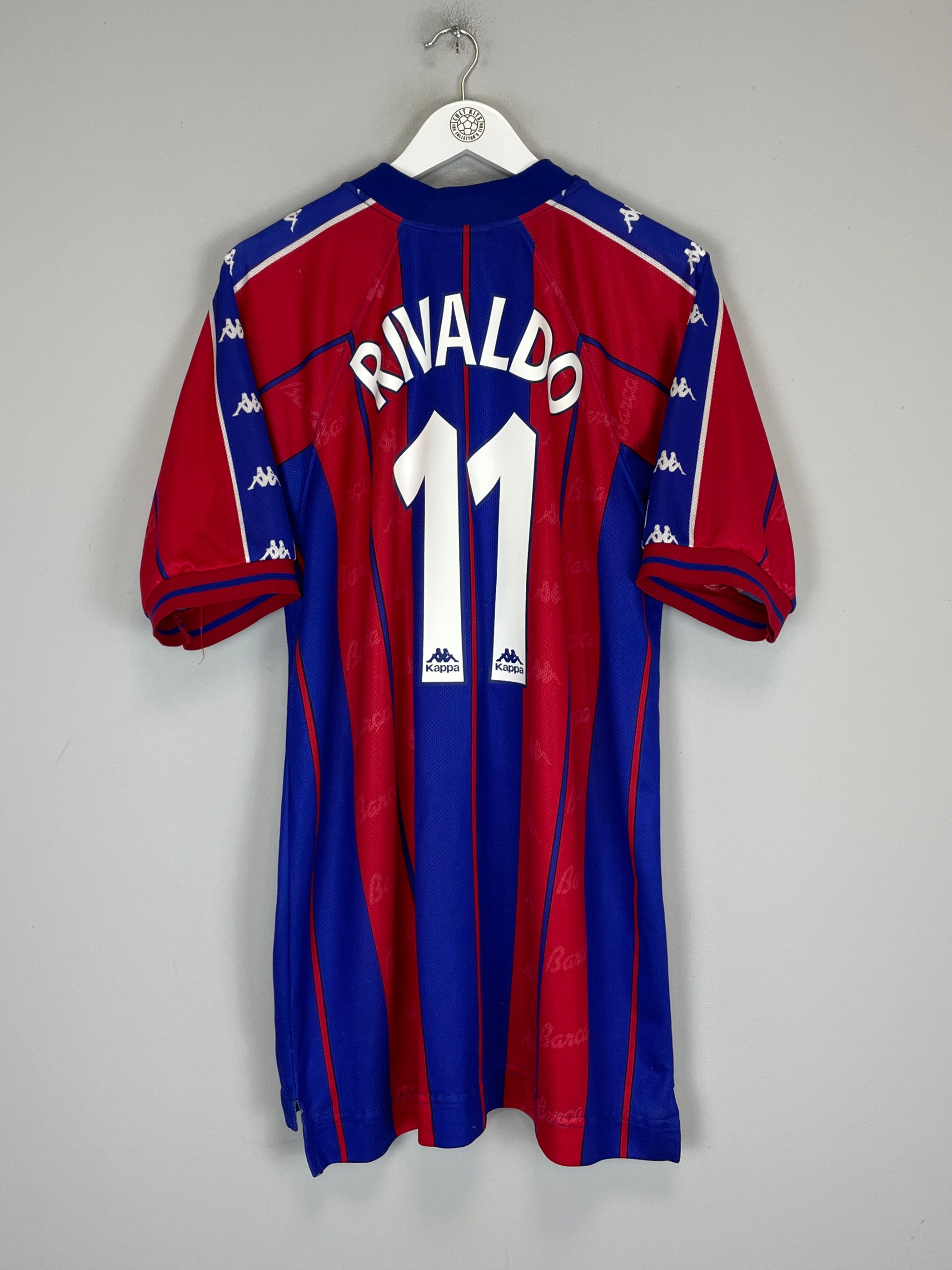 Shop 1997/98 BARCELONA RIVALDO #11 HOME SHIRT (L) KAPPA, classic football shirts, vintage football shirts & retro soccer jerseys at Cult Kits