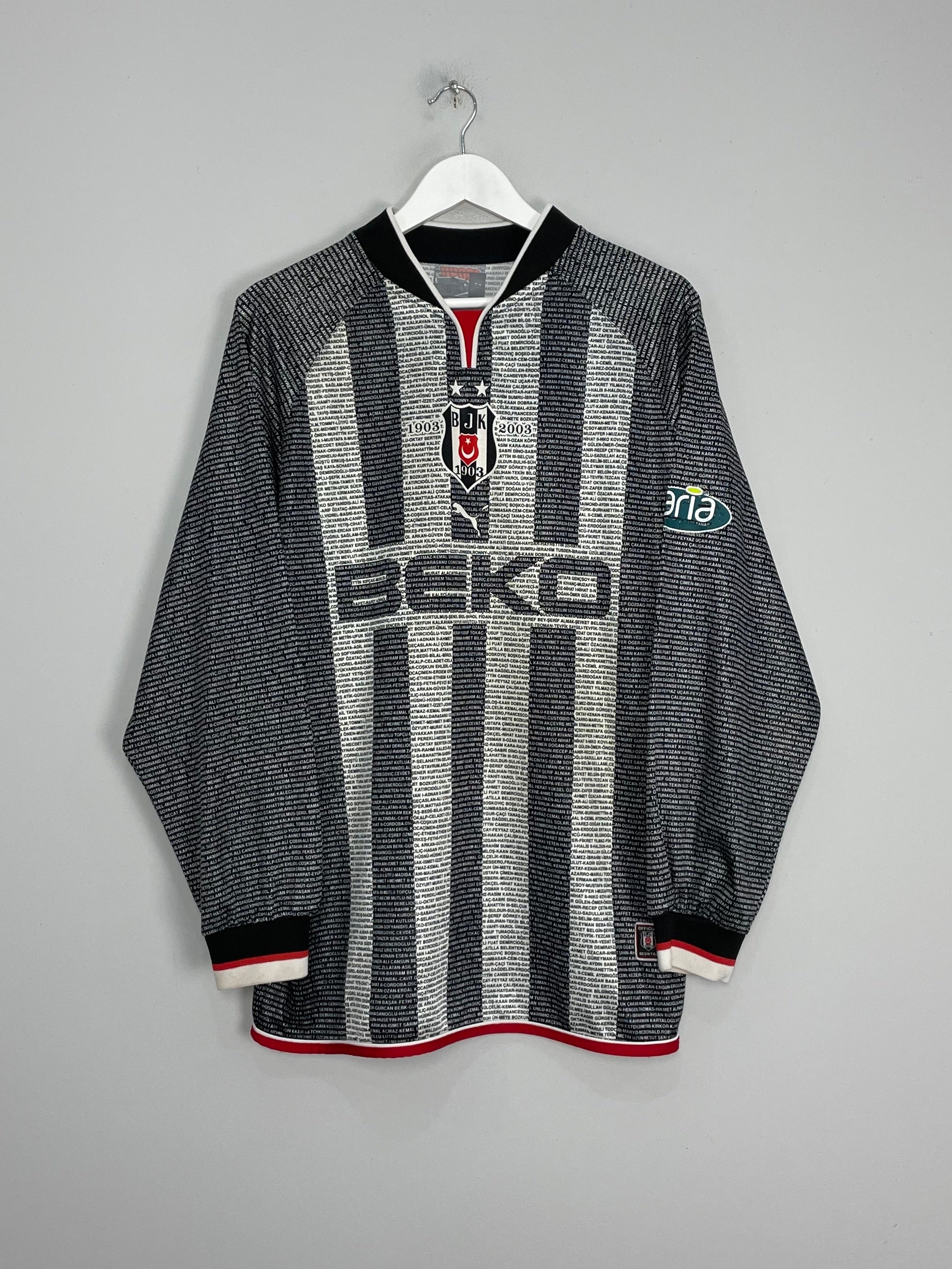 Shop 2002/03 BESIKTAS L/S CENTENARY SHIRT (M) PUMA, classic football shirts, vintage football shirts & retro soccer jerseys at Cult Kits