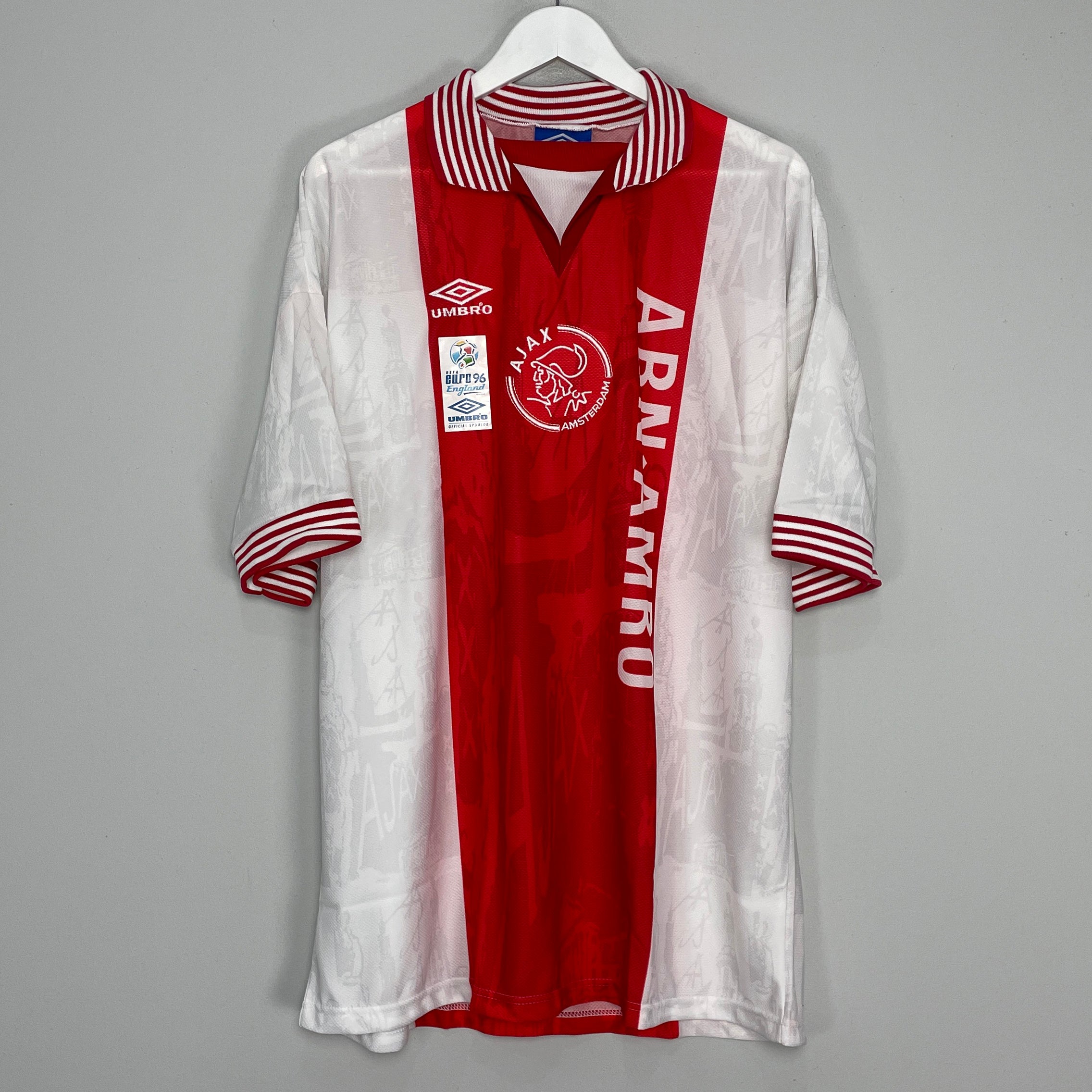 Shop 1996/97 AJAX *BNWOT* HOME SHIRT (XXL) UMBRO, classic football shirts, vintage football shirts & retro soccer jerseys at Cult Kits