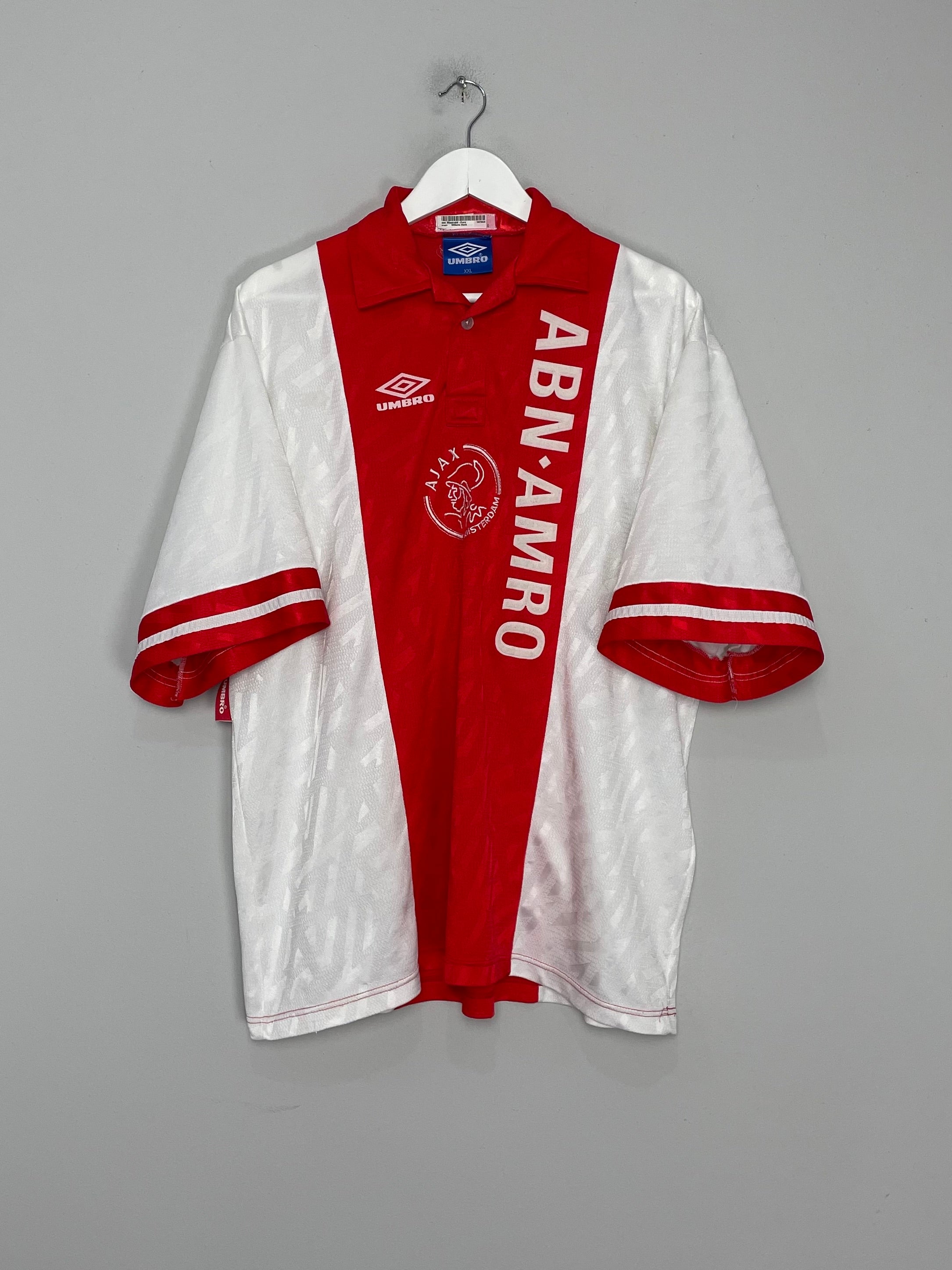 Shop 1993/94 AJAX HOME SHIRT (XXL) UMBRO, classic football shirts, vintage football shirts & retro soccer jerseys at Cult Kits