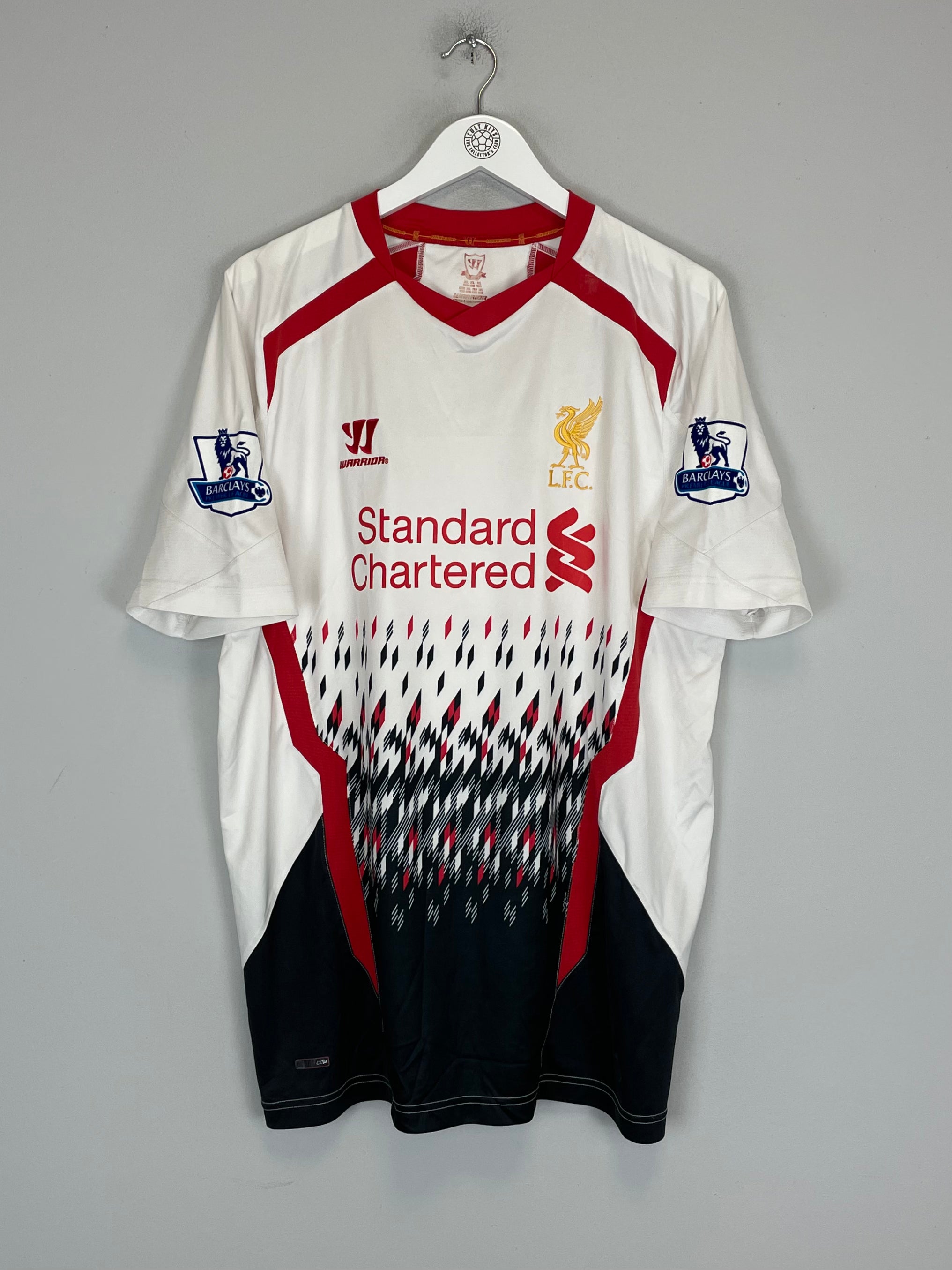 Shop 2013/14 LIVERPOOL GERRARD #8 AWAY SHIRT (XL) WARRIOR, classic football shirts, vintage football shirts & retro soccer jerseys at Cult Kits