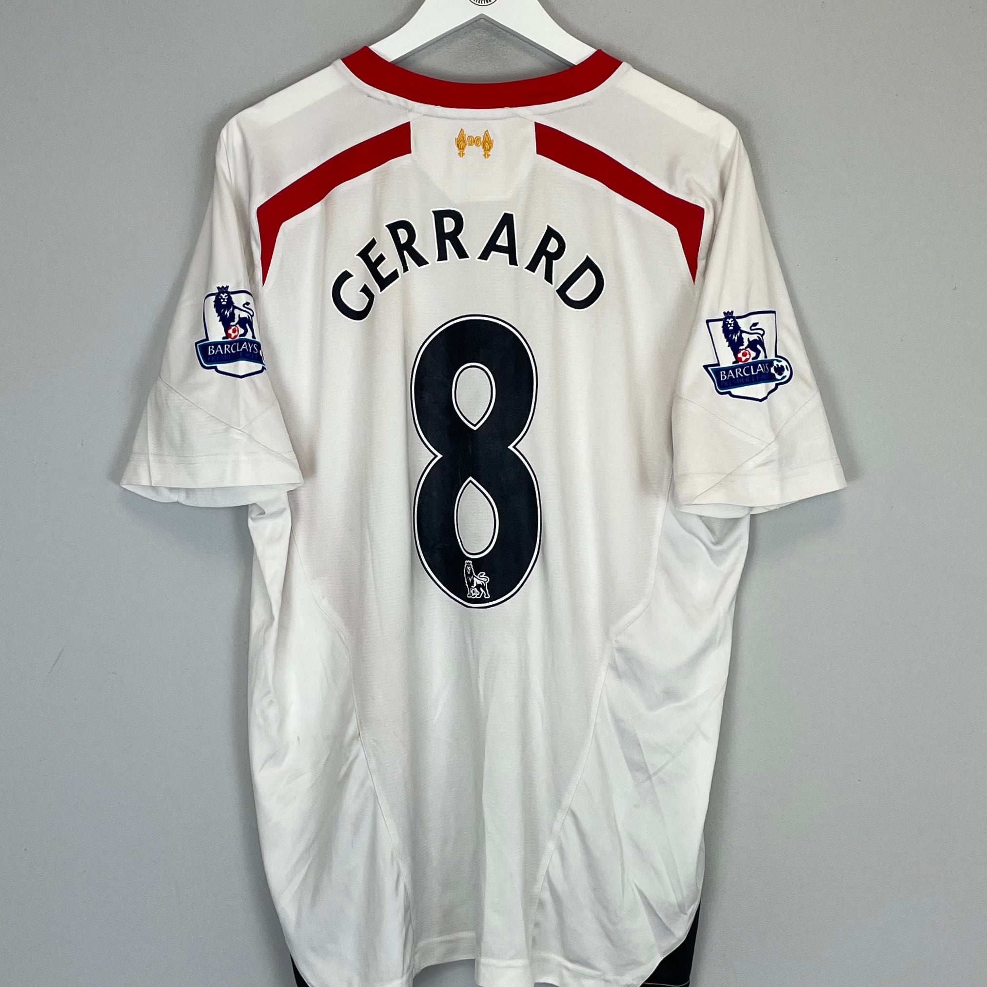 Shop 2013/14 LIVERPOOL GERRARD #8 AWAY SHIRT (XL) WARRIOR, classic football shirts, vintage football shirts & retro soccer jerseys at Cult Kits