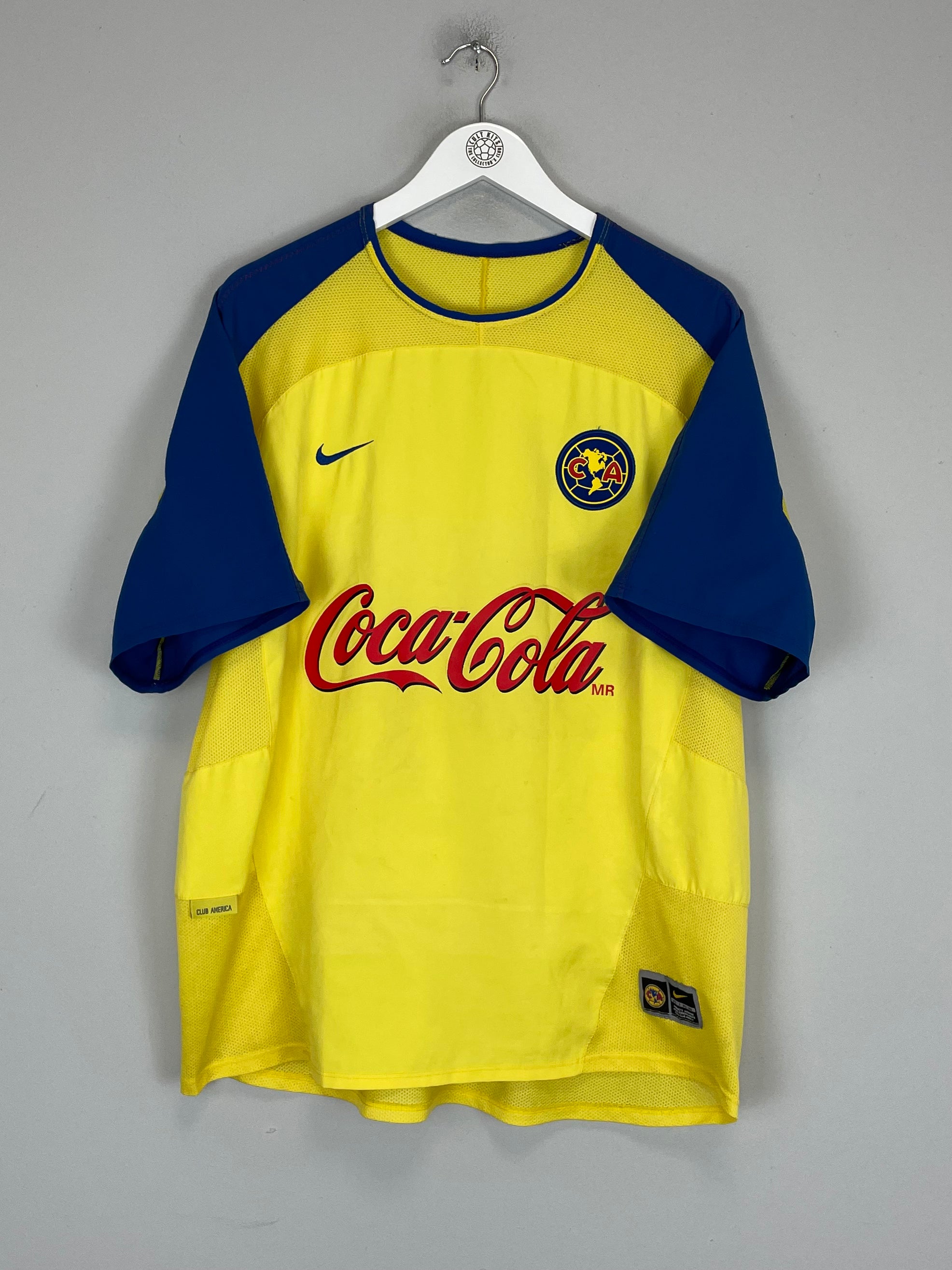 Shop 2003/04 CLUB AMERICA C.BLANCO #10 HOME SHIRT (XL) NIKE, classic football shirts, vintage football shirts & retro soccer jerseys at Cult Kits